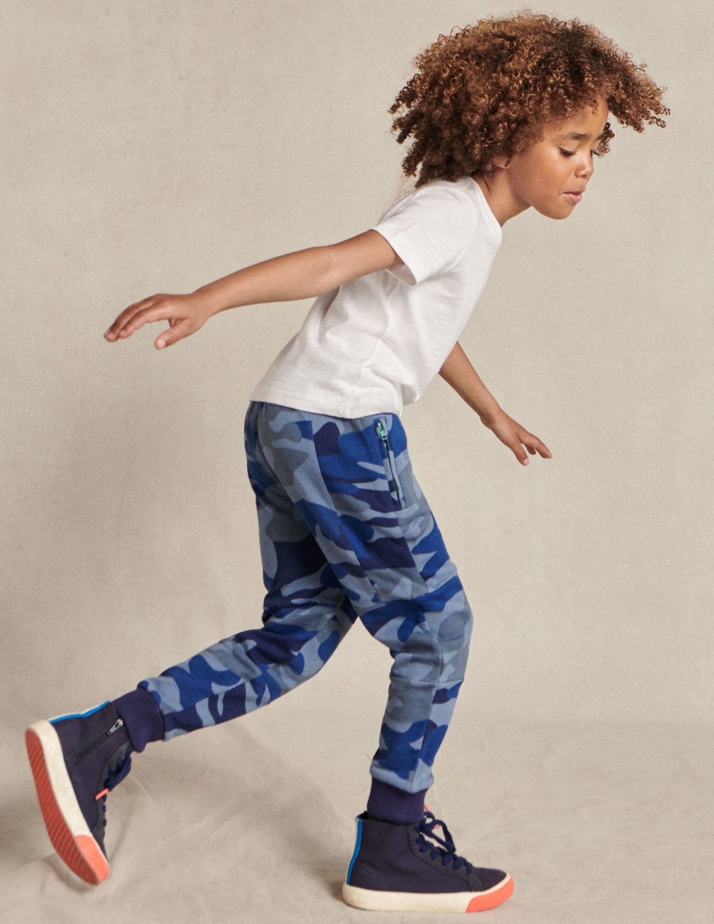 Sweathose mit verstärkter Kniepartie-Blau, Camouflage