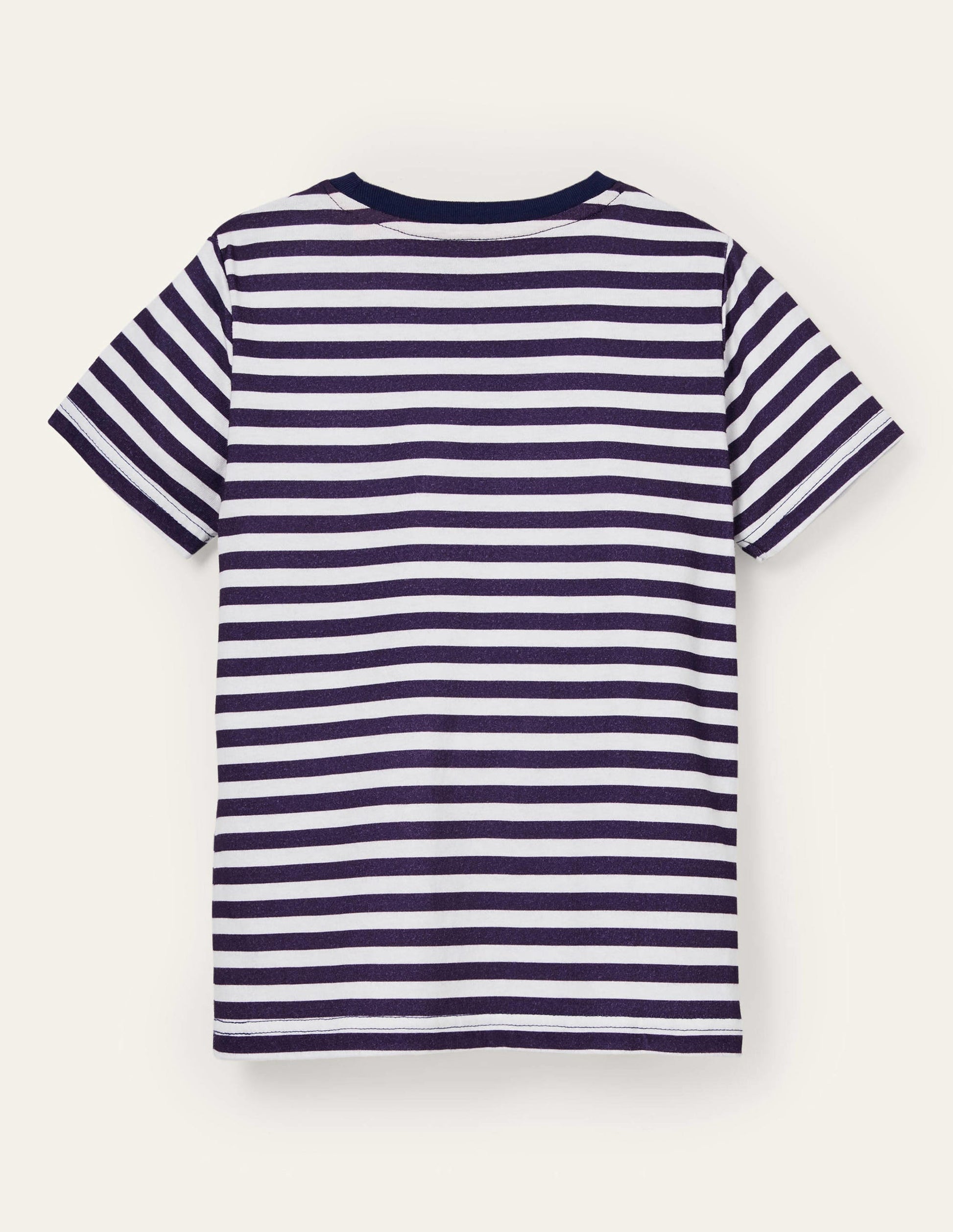 Slub Washed T-shirt-College Navy/Ivory-2