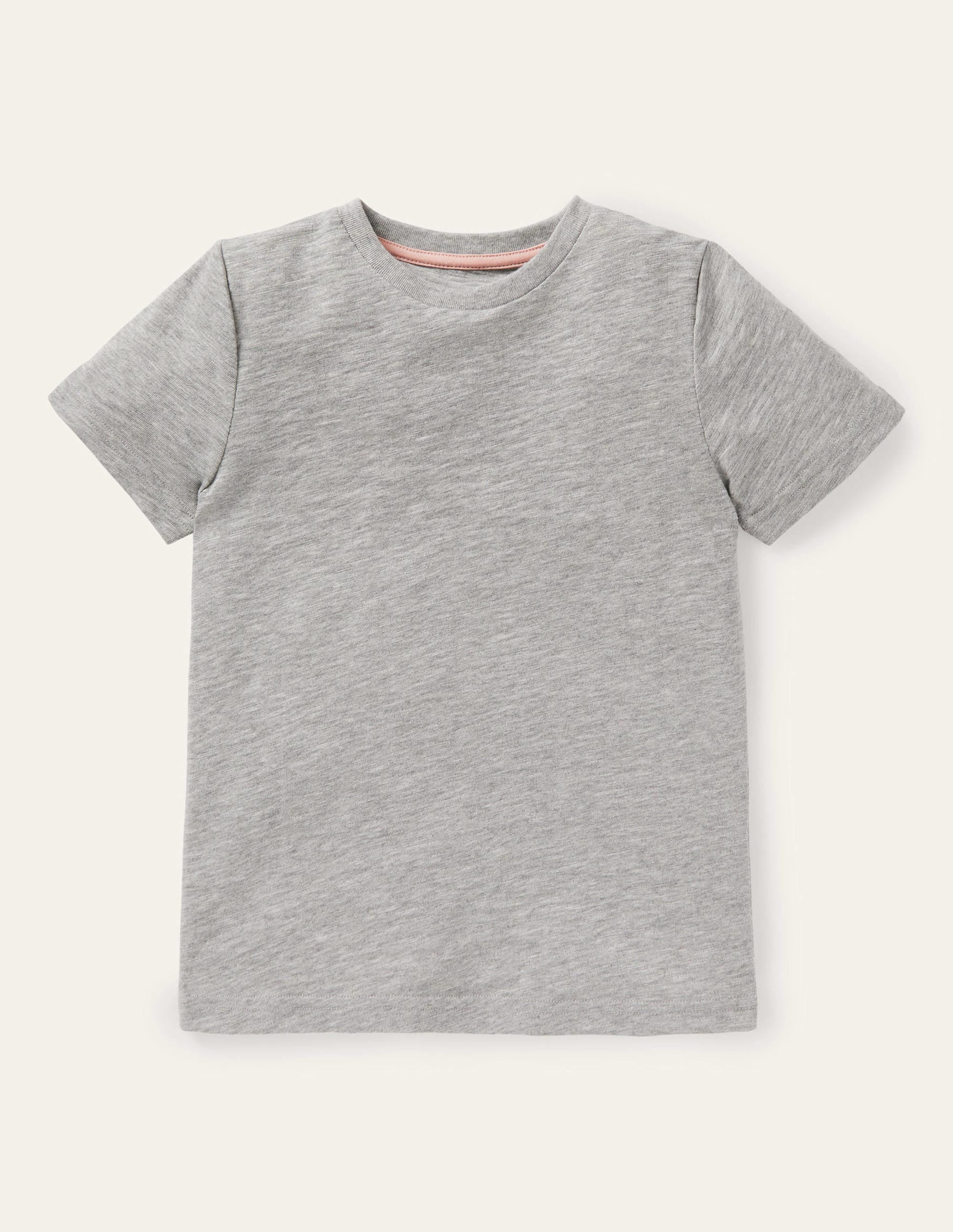 T-shirt délavé en tissu flammé-Gris chiné - Image 1
