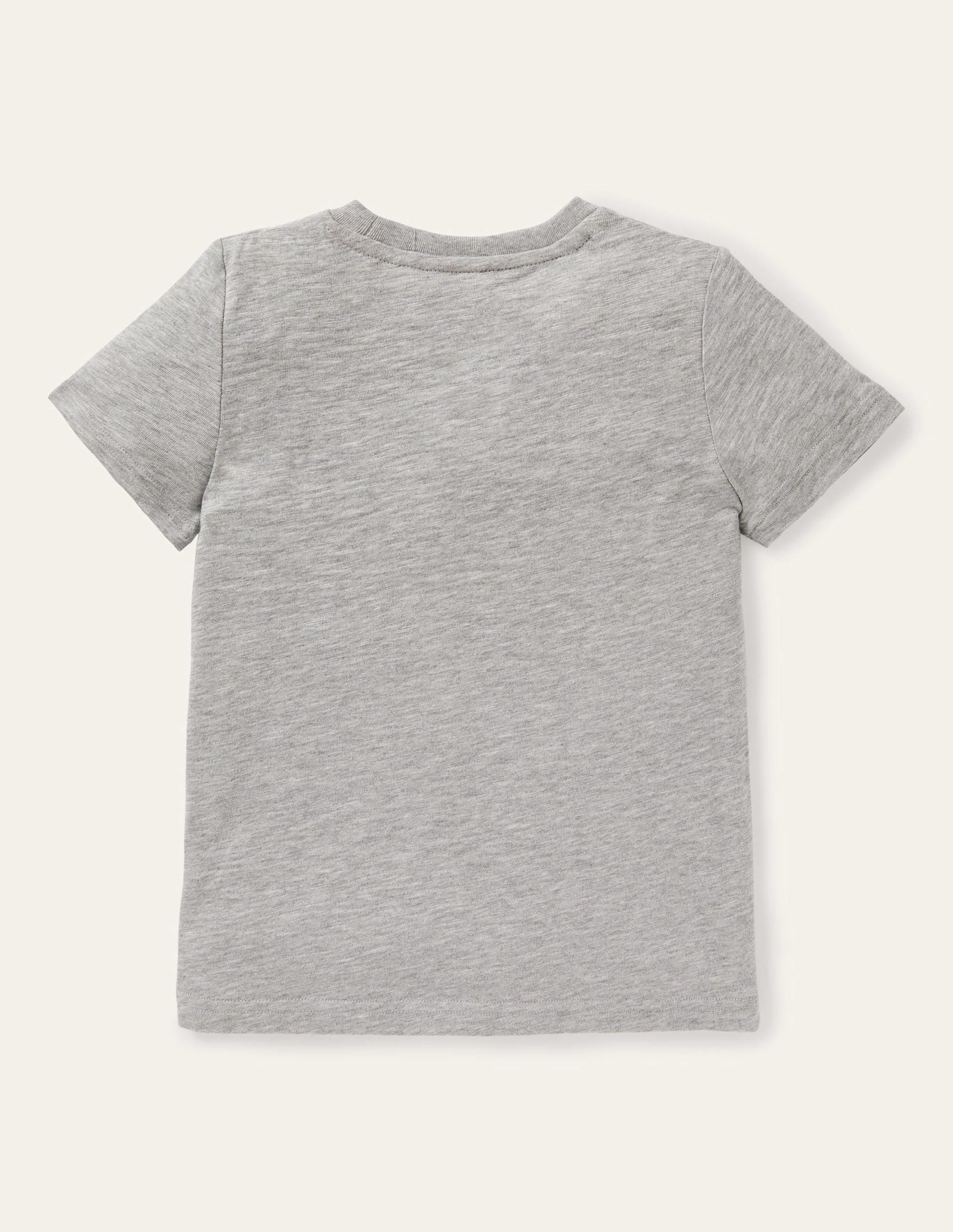 T-shirt délavé en tissu flammé-Gris chiné - Image 2
