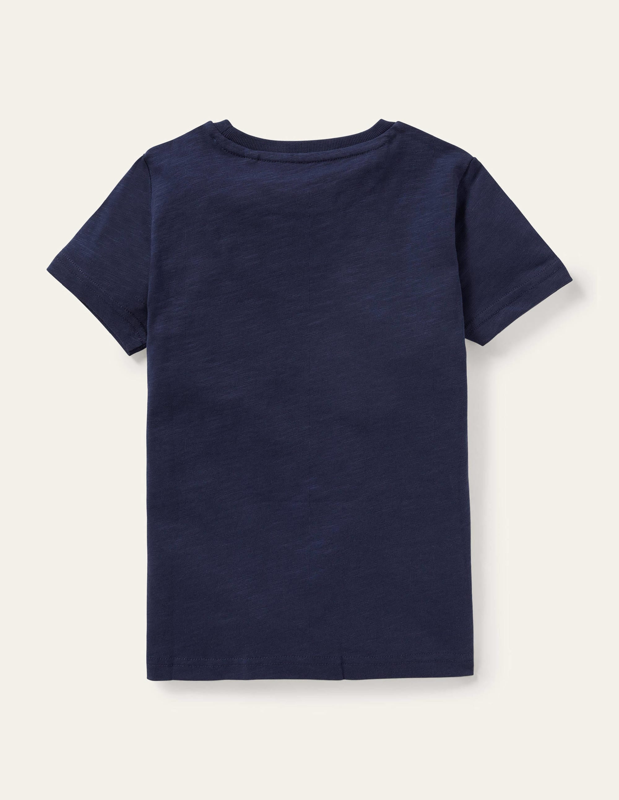 Vorgewaschenes T-Shirt aus Flammgarn-Marineblau - Image 2