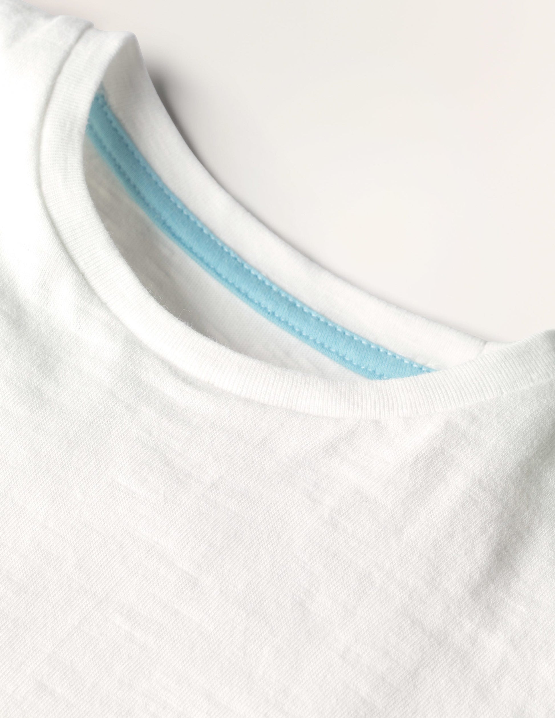Vorgewaschenes T-Shirt aus Flammgarn-Weiß-3
