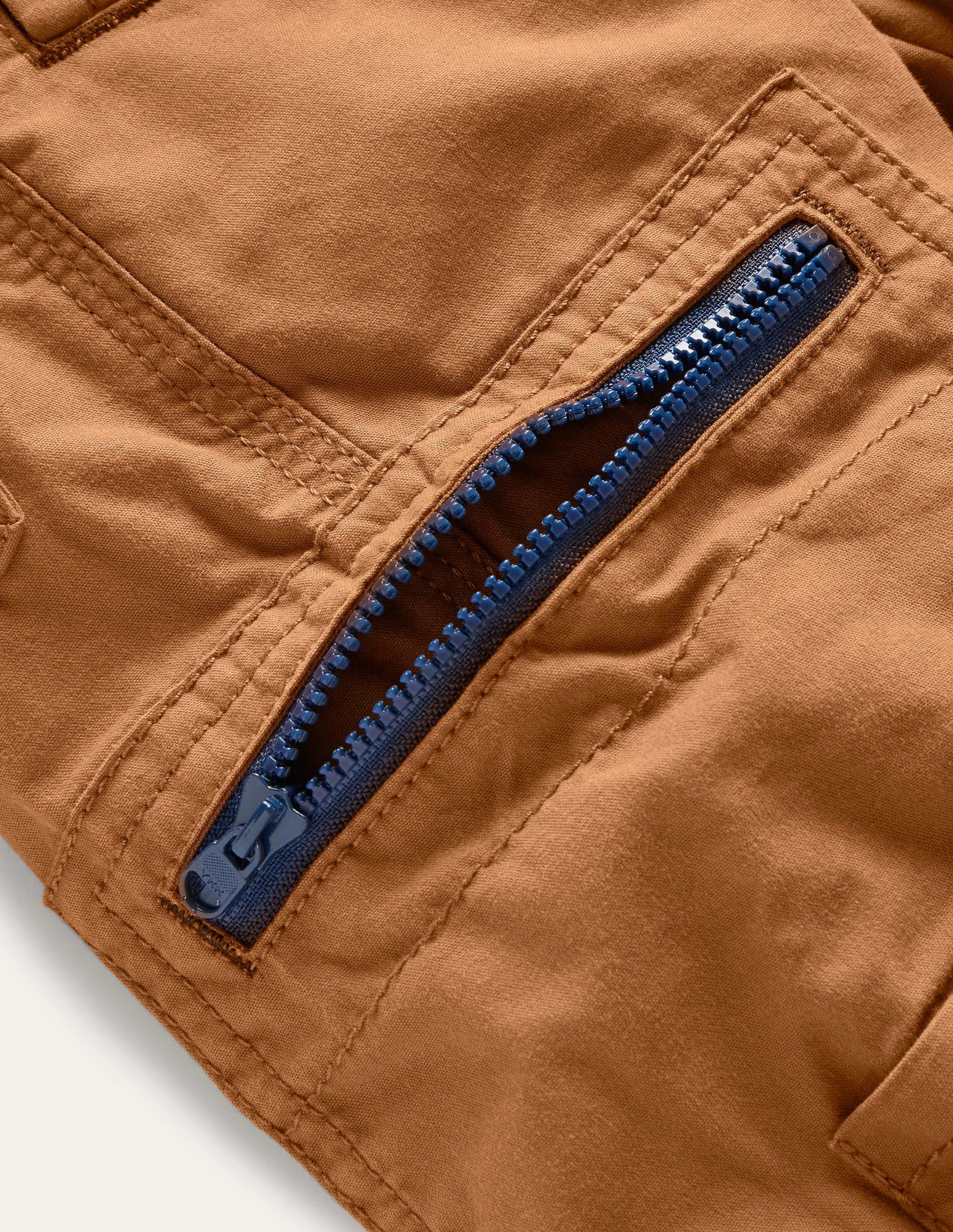 Brown Draw String Cargo Trousers-Marron caramel-3