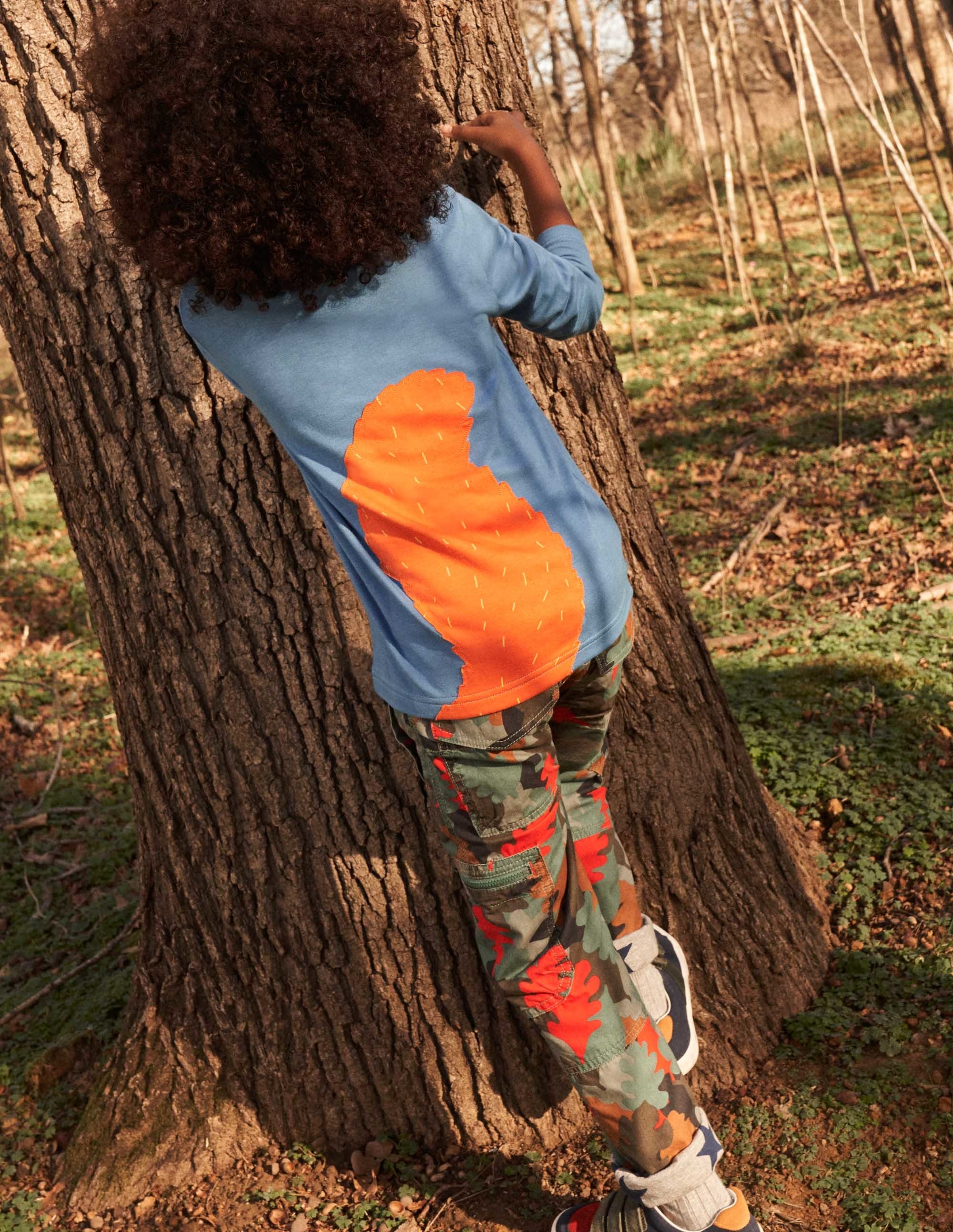 Cosy Lined Cargo Trousers-Rosemary Autumn Leaf Camo - Image 7