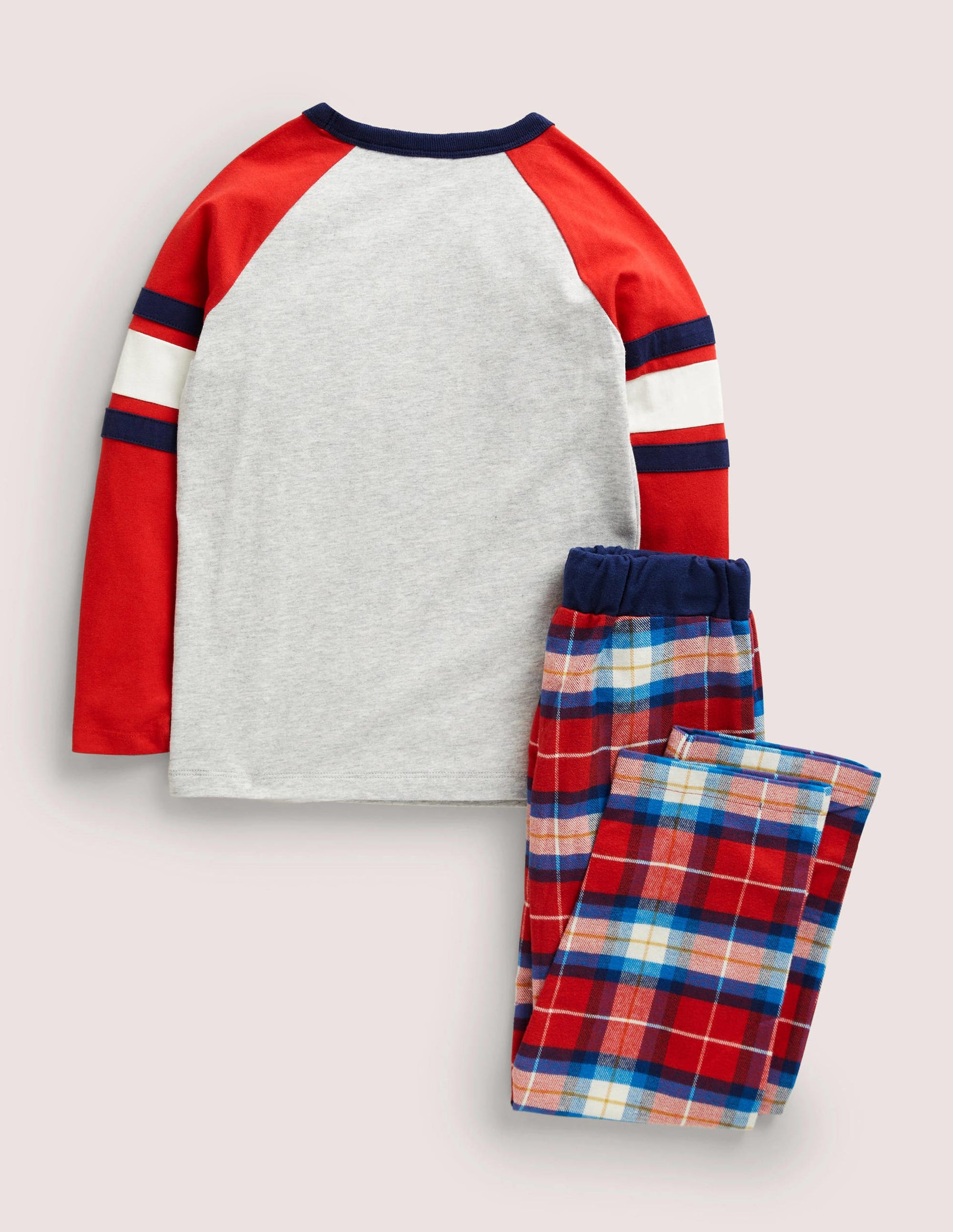 Cosy Brushed Pyjama Set-Ivory/Rockabilly Red-2