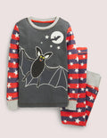 Grey Bat Glow-in-the-dark Halloween Pyjamas-Smoke Grey Bat