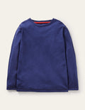 Superweiches Oberteil mit langen Ärmeln-Schuluniform-Navy Meliert