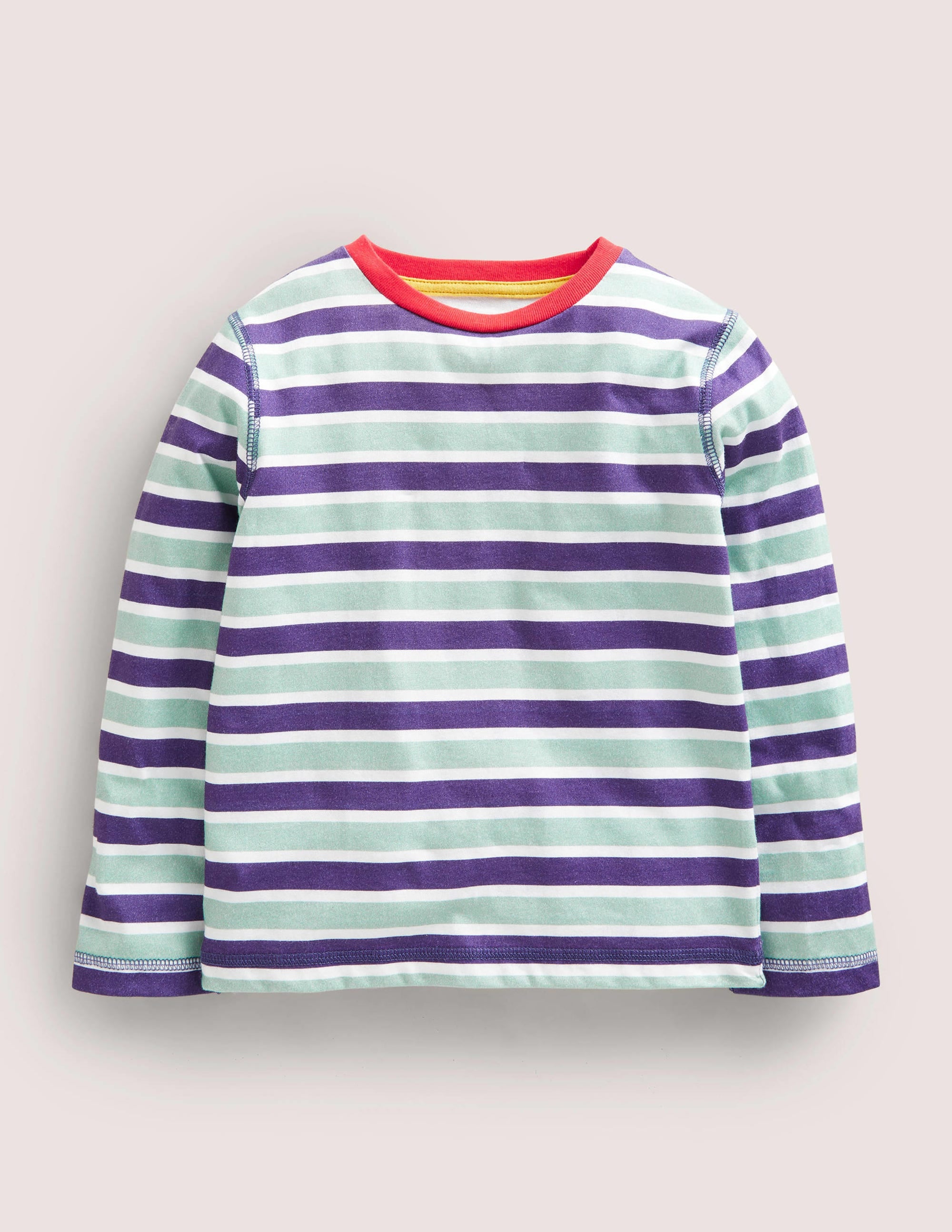 T-shirt manches longues ultra-doux-Bleu tribord/vert - Image 1
