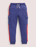 Bas de jogging cargo en jersey-Bleu tribord
