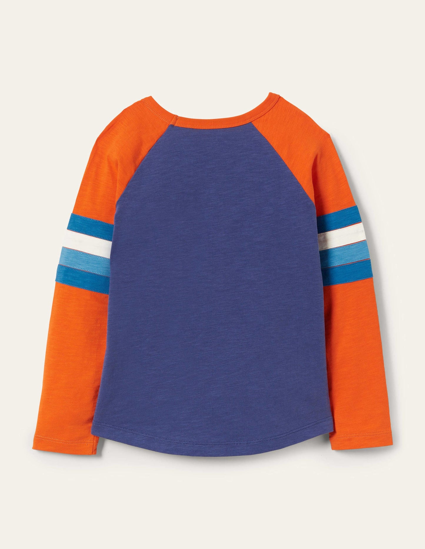 Raglan-Oberteil-Segelblau/Orange