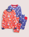 2 pyjamas longs douillets-Espace tomate cerise