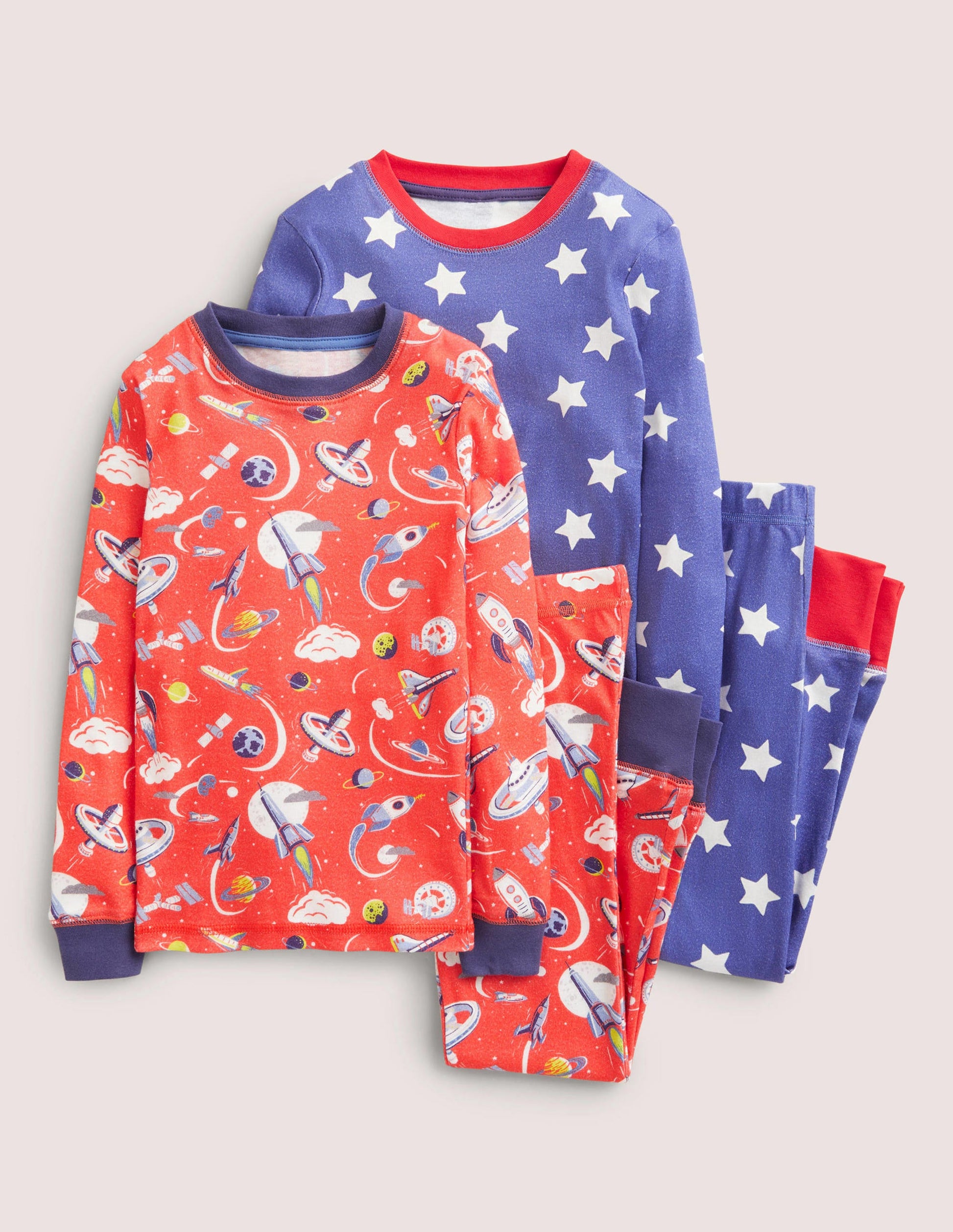 2 pyjamas longs douillets-Espace tomate cerise-1