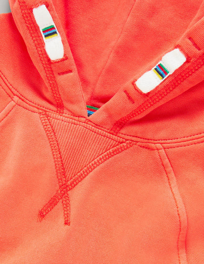 Stückgefärbter Hoodie-Mandarinenrot-3