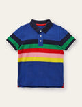 Piqué-Polohemd-Dunkelblau, Regenbogen