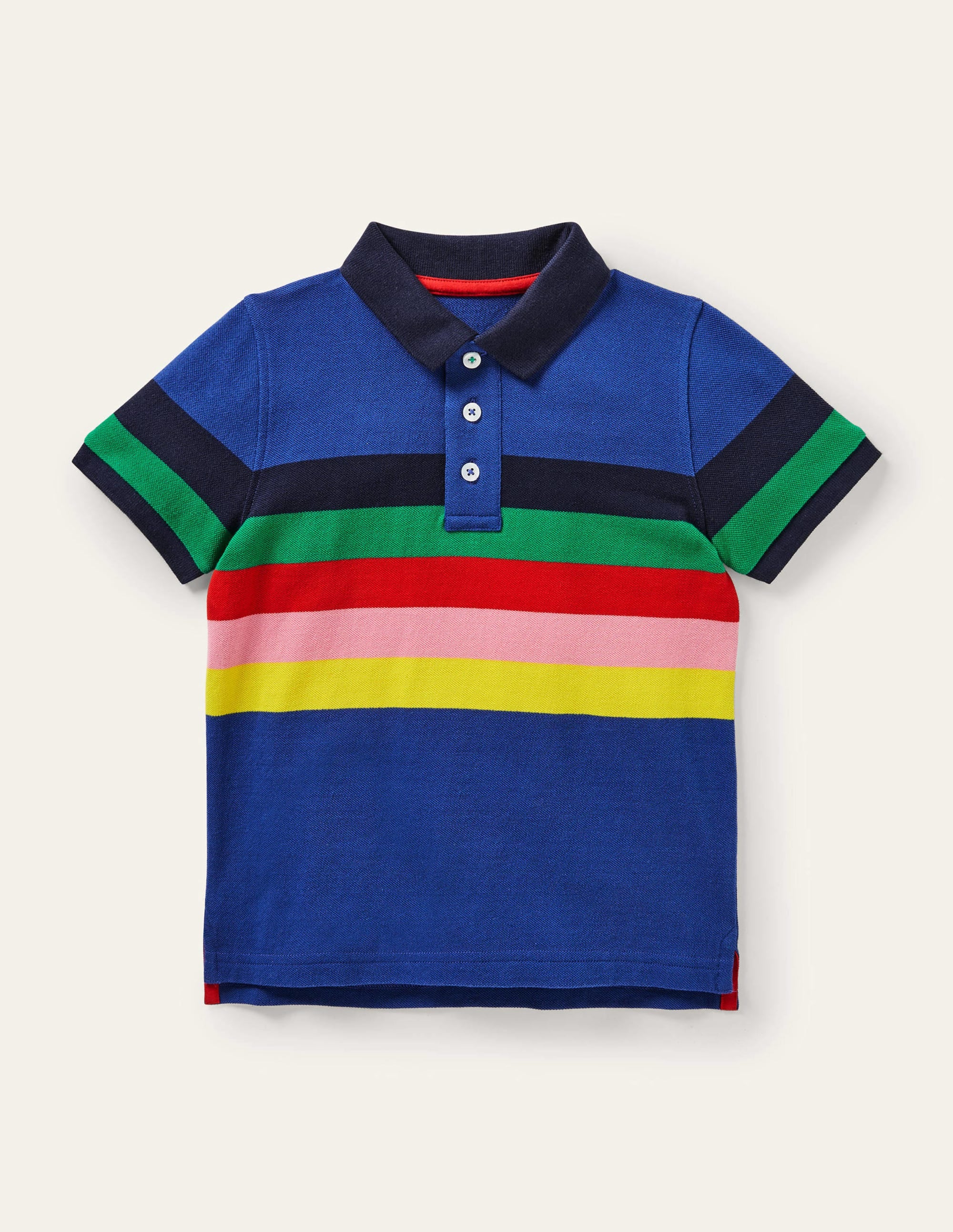 Piqué-Polohemd-Dunkelblau, Regenbogen - Image 1