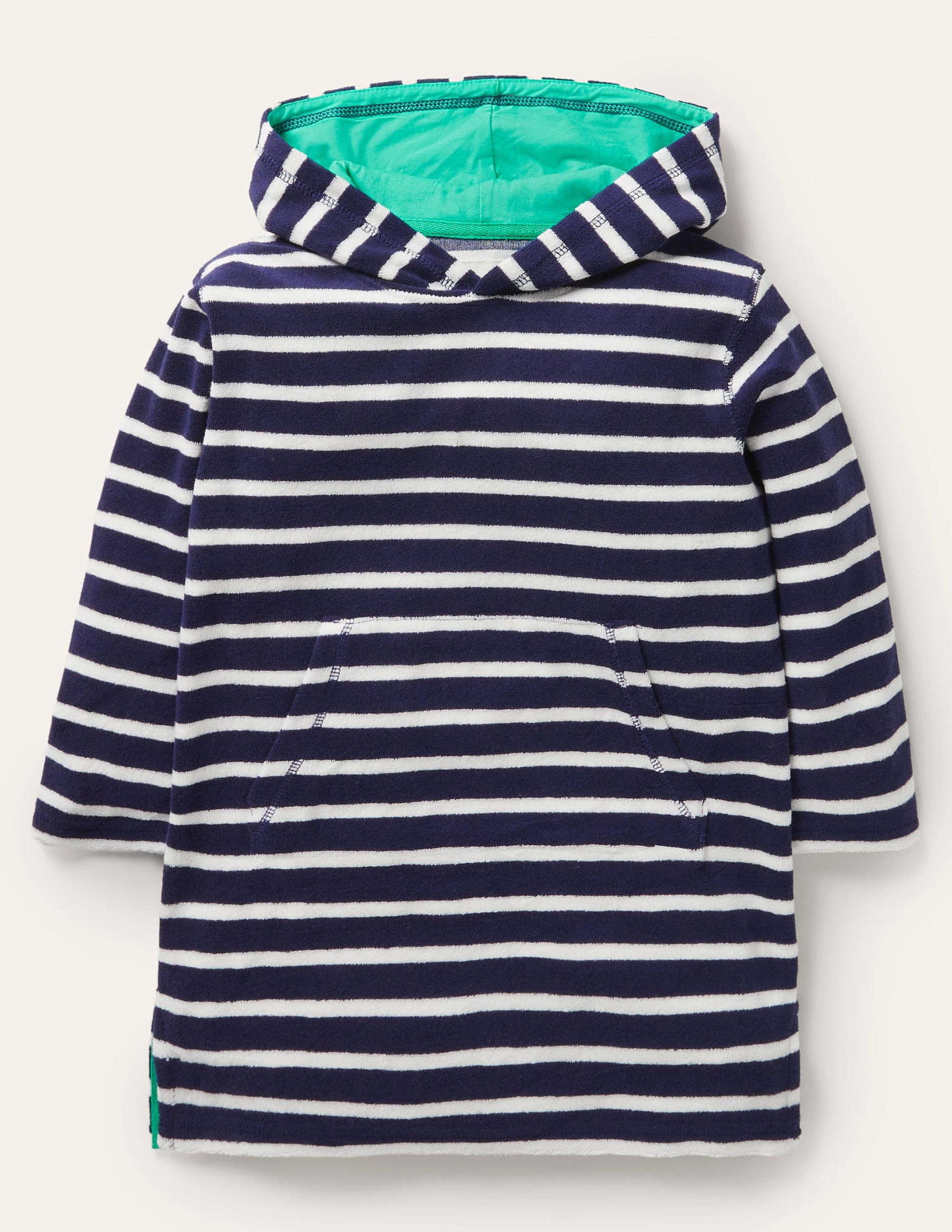Frottee-Badeponcho-Dunkelblau/Weiß-1