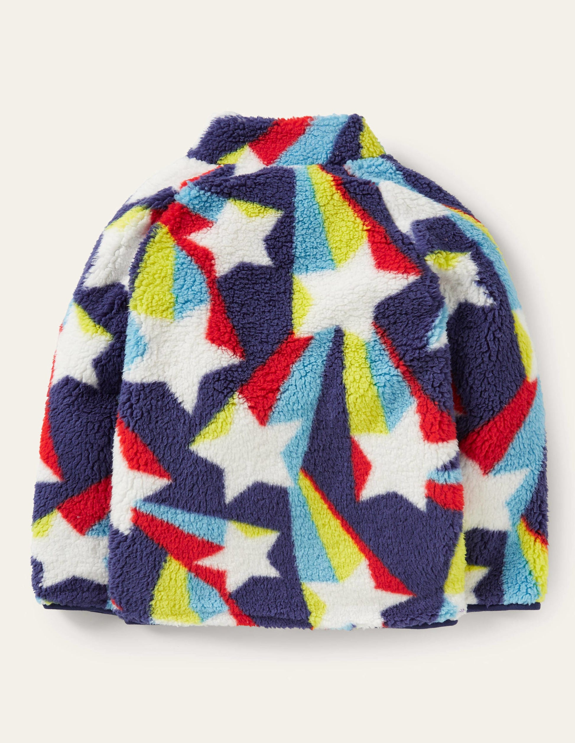 Blue Star Print Zip-up Fleece Jacket-Segelblau, Sternschnuppe-2