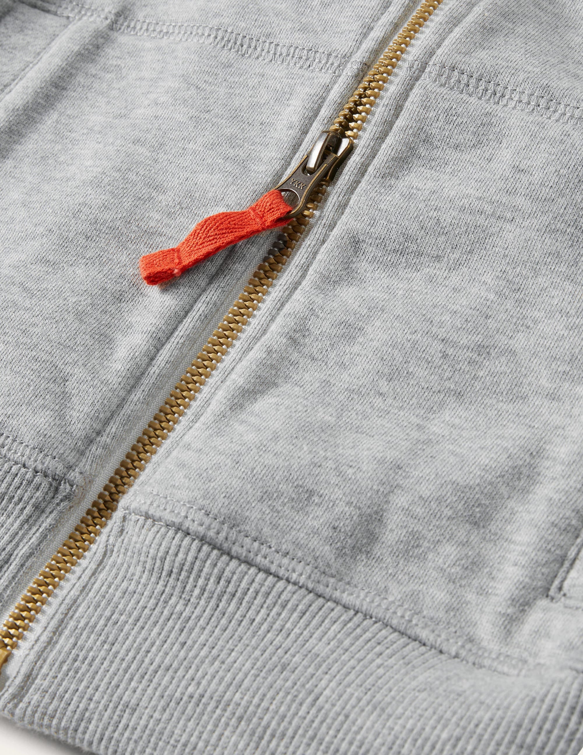 Sweat à capuche zippé à manches arc-en-ciel-Gris chiné - Image 3