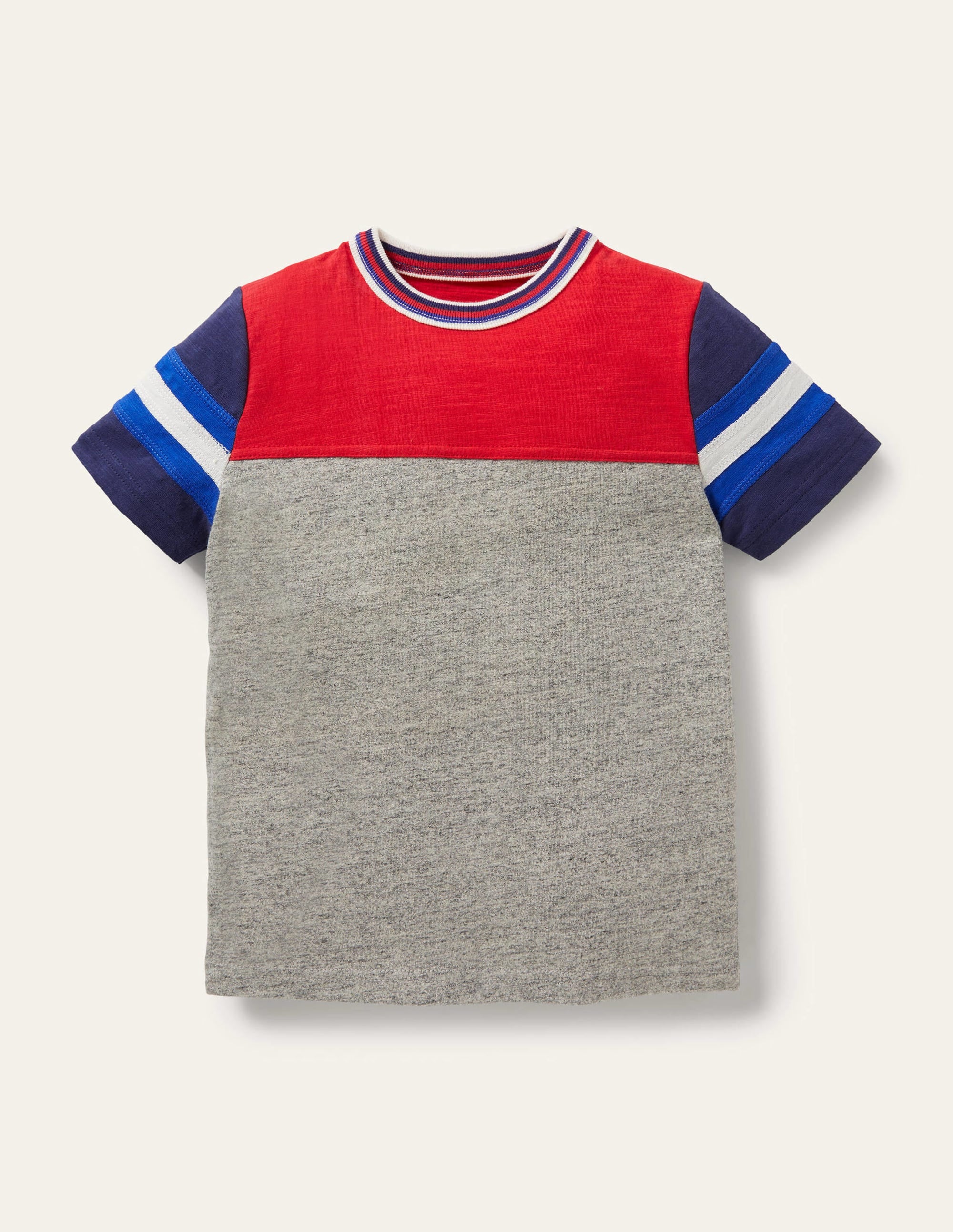 Sportliches T-Shirt mit Blockfarben-Erdbeerkuchenrot - Image 1