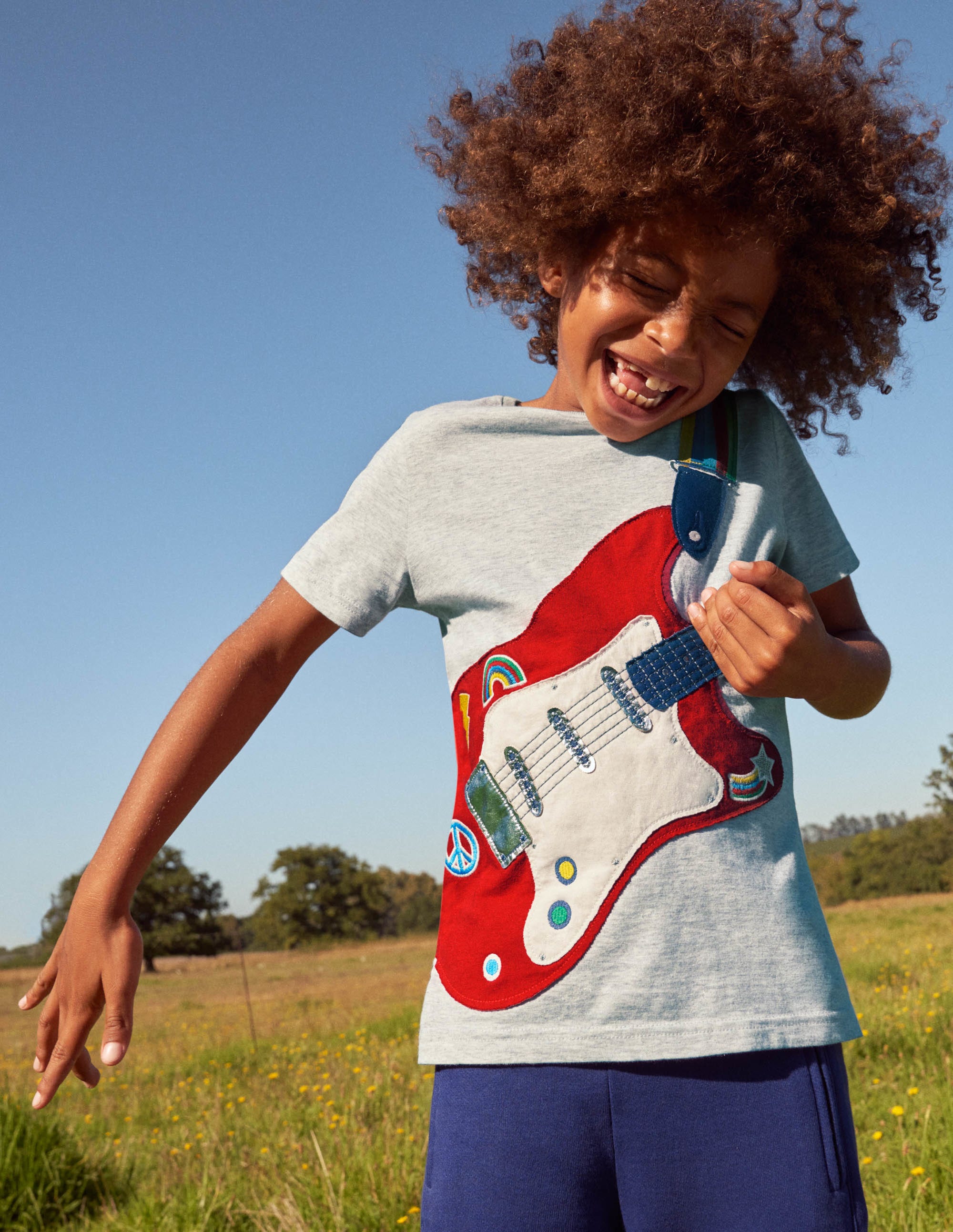 T-shirt à motif guitare recto verso-Gris chiné - Image 6