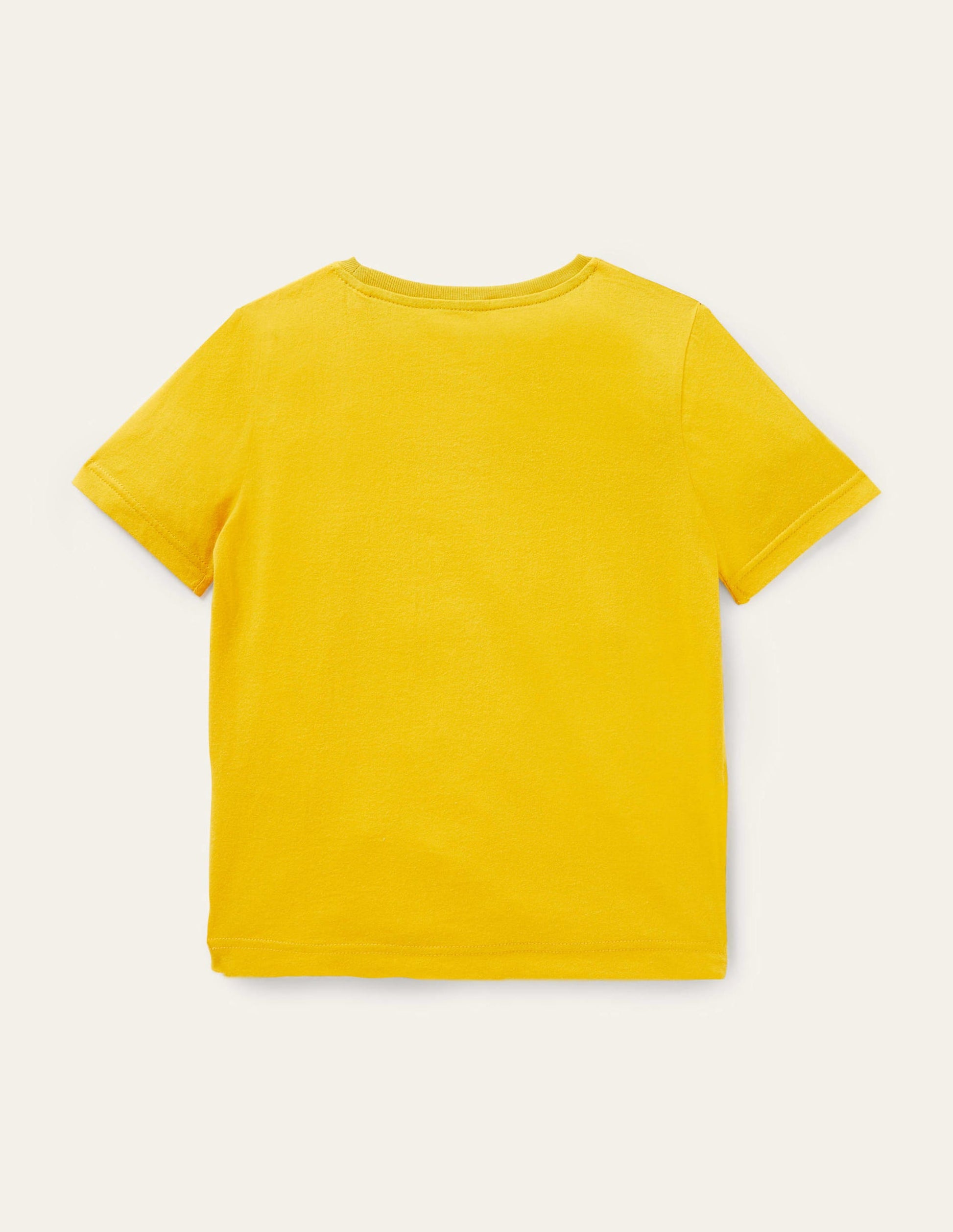 Peeking In Appliqué T-shirt-Daffodil Yellow Dinosaurs-2