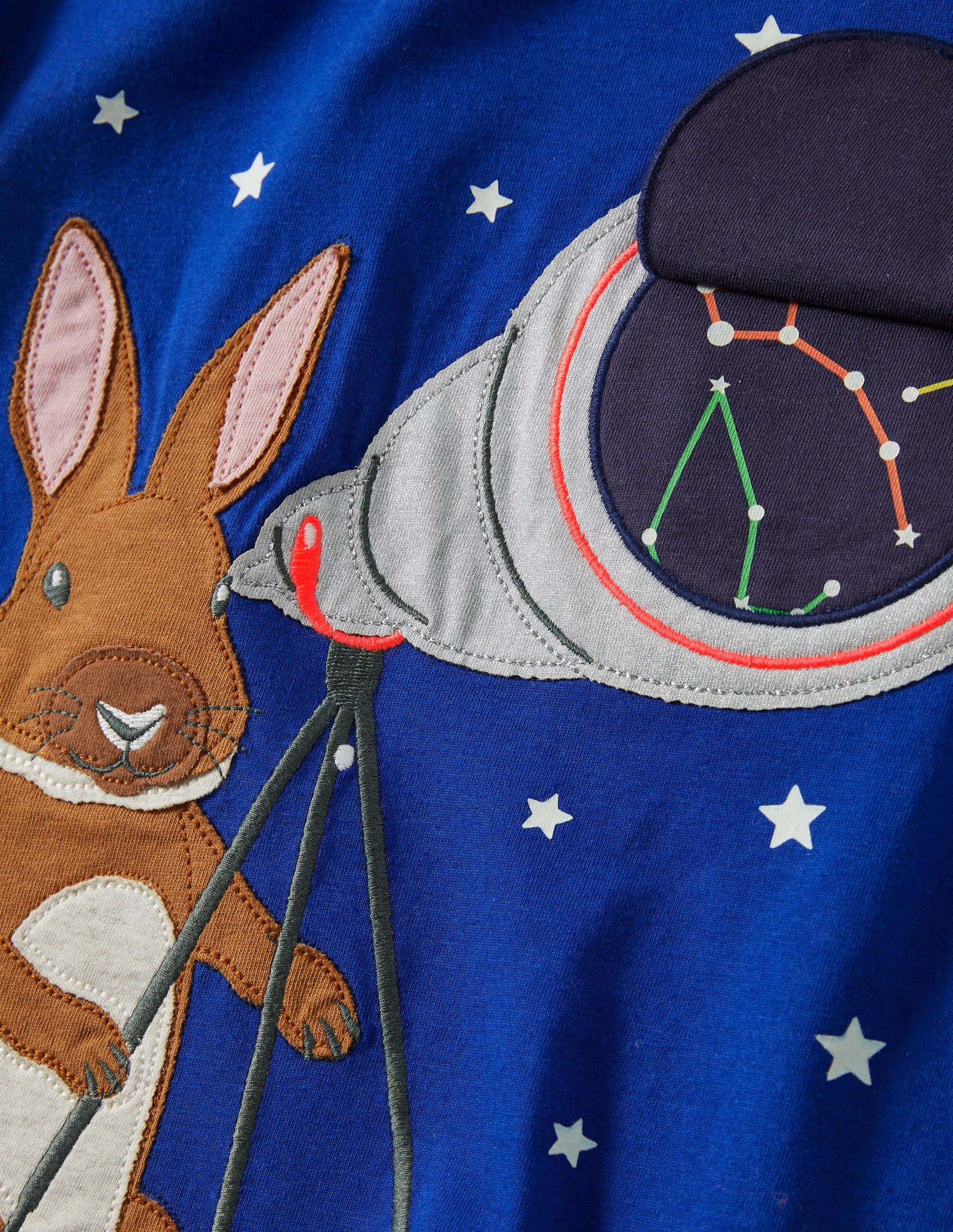 T-Shirt mit im Dunkeln leuchtendem Aufklappmotiv-Wellenblau, Hase - Image 3