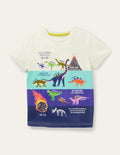 Graphic Layers T-shirt-Ivory Dinosaur