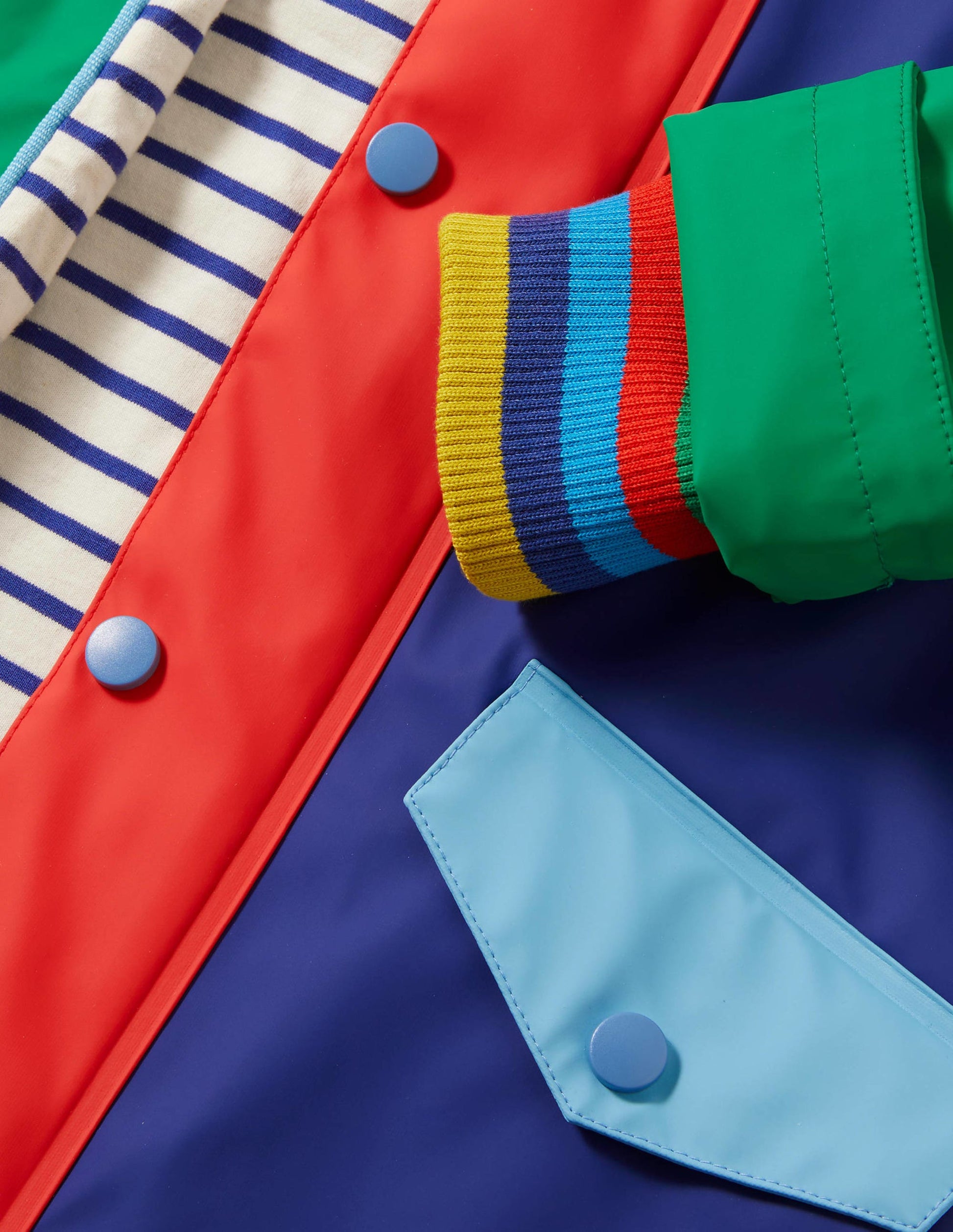 Colourblock Waterproof Fisherman's Jacket-Bunt, Blockfarben-3