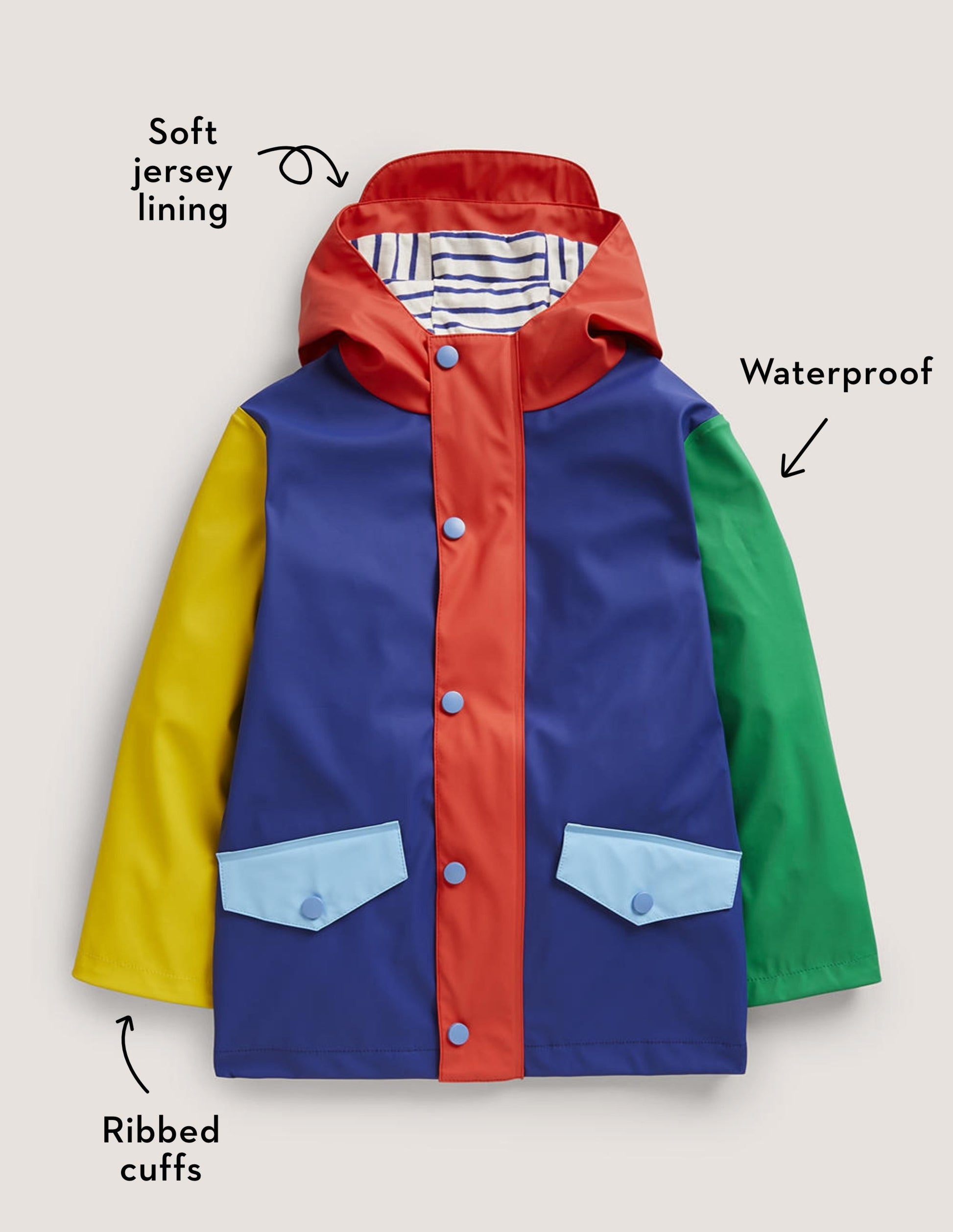 Colourblock Waterproof Fisherman's Jacket-Bunt, Blockfarben-4