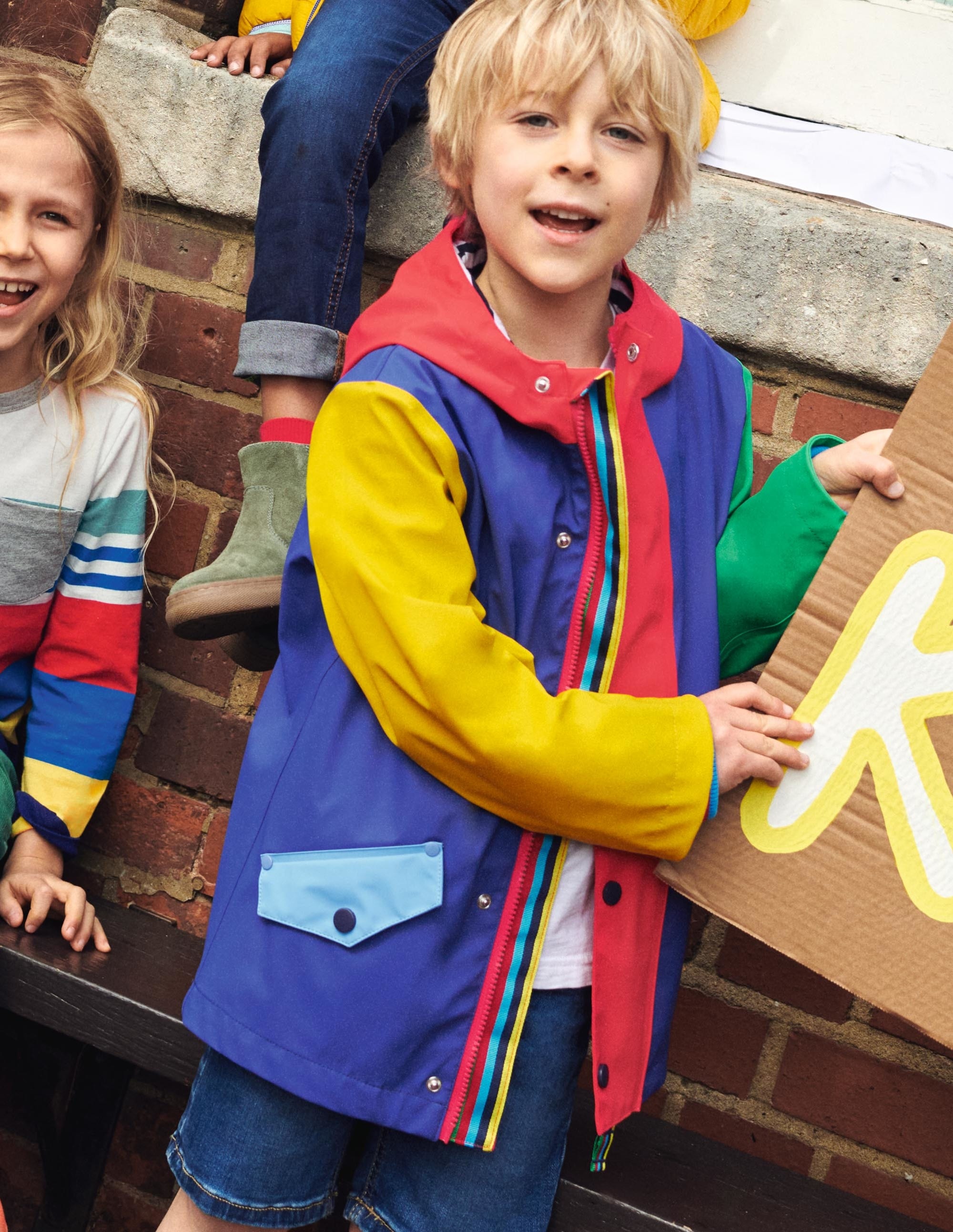 Colourblock Waterproof Fisherman's Jacket-Bunt, Blockfarben - Image 5