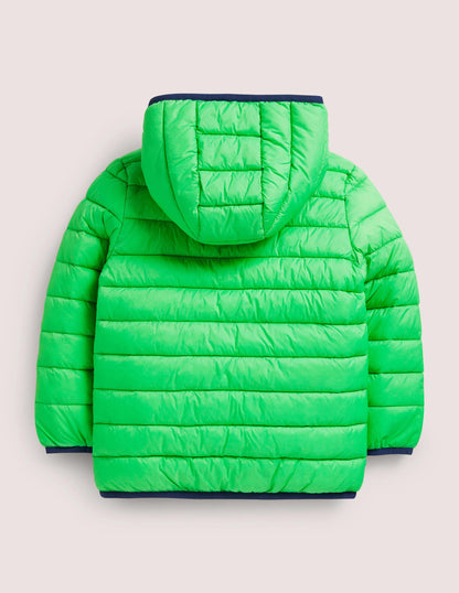 Bequeme wattierte Jacke zum Verstauen-Schottengrün-2