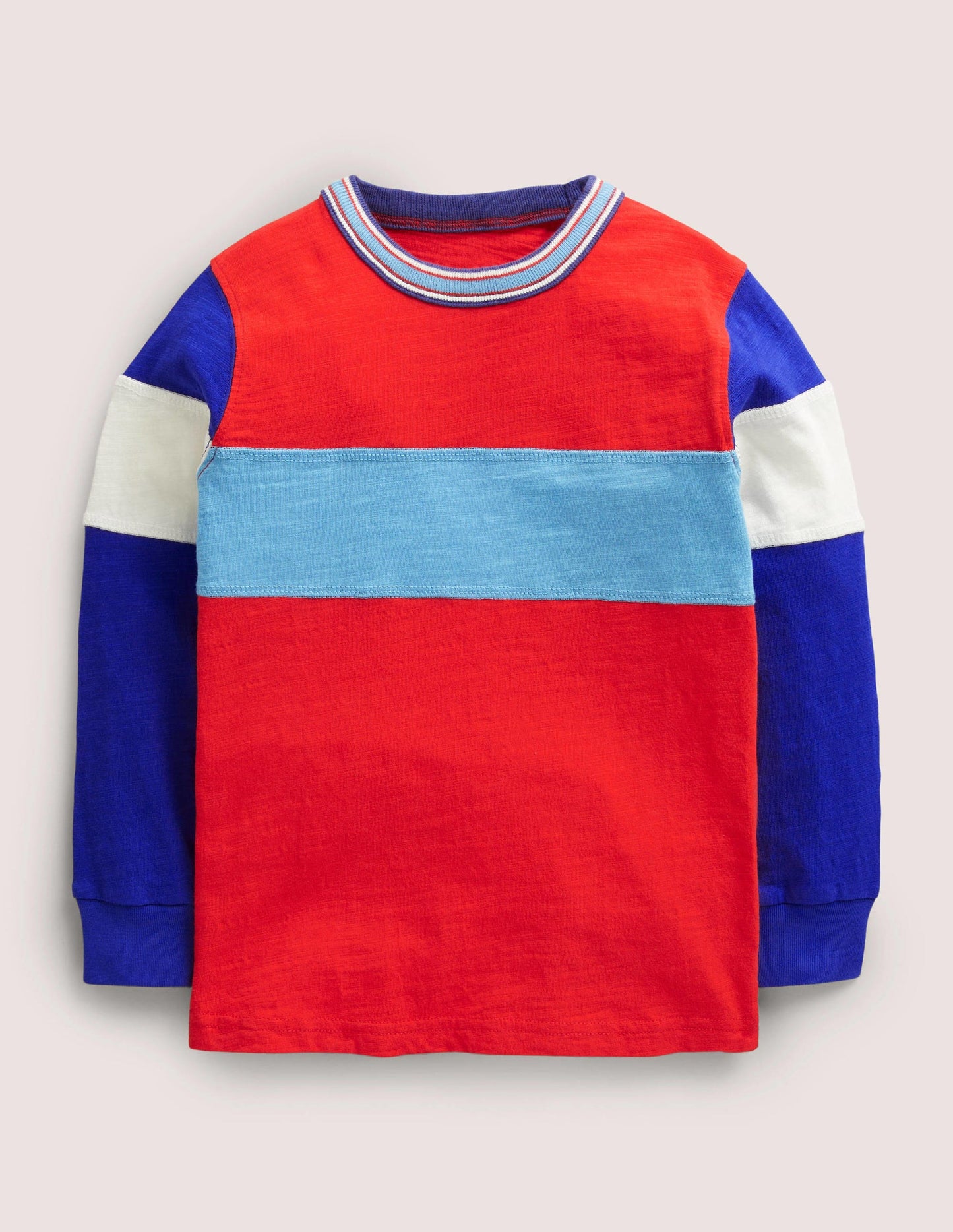 T-shirt manches longues sportif-Colourblock rouge