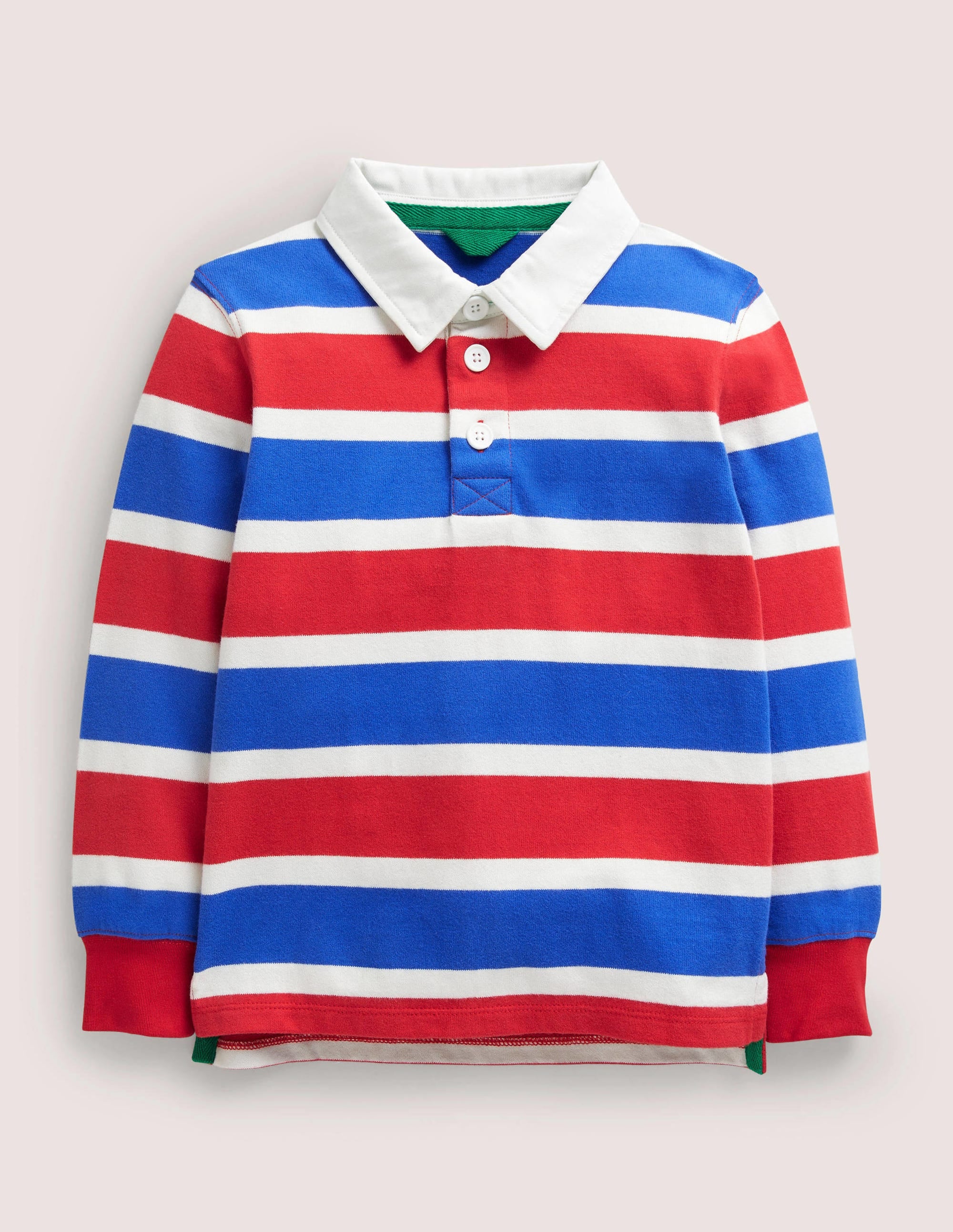 Klassisches Rugby-Hemd-Rockabilly-Rot/Blitzblau - Image 1