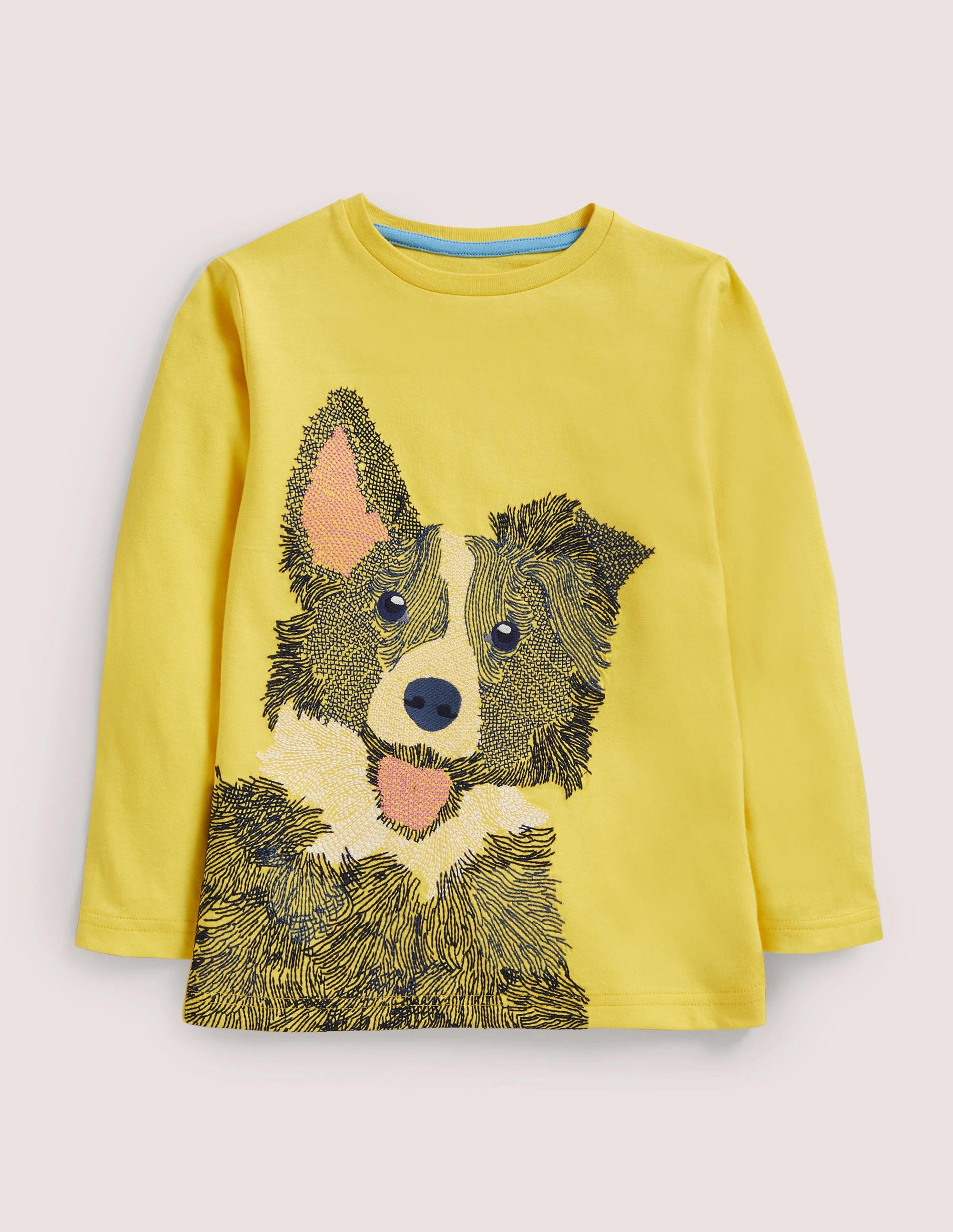 T-shirt à super surpiqûres-Chien jaune maïs - Image 1