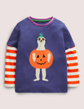 Doppellagiges Halloween-Oberteil-Navy/Naturweiß, Erdmännchen