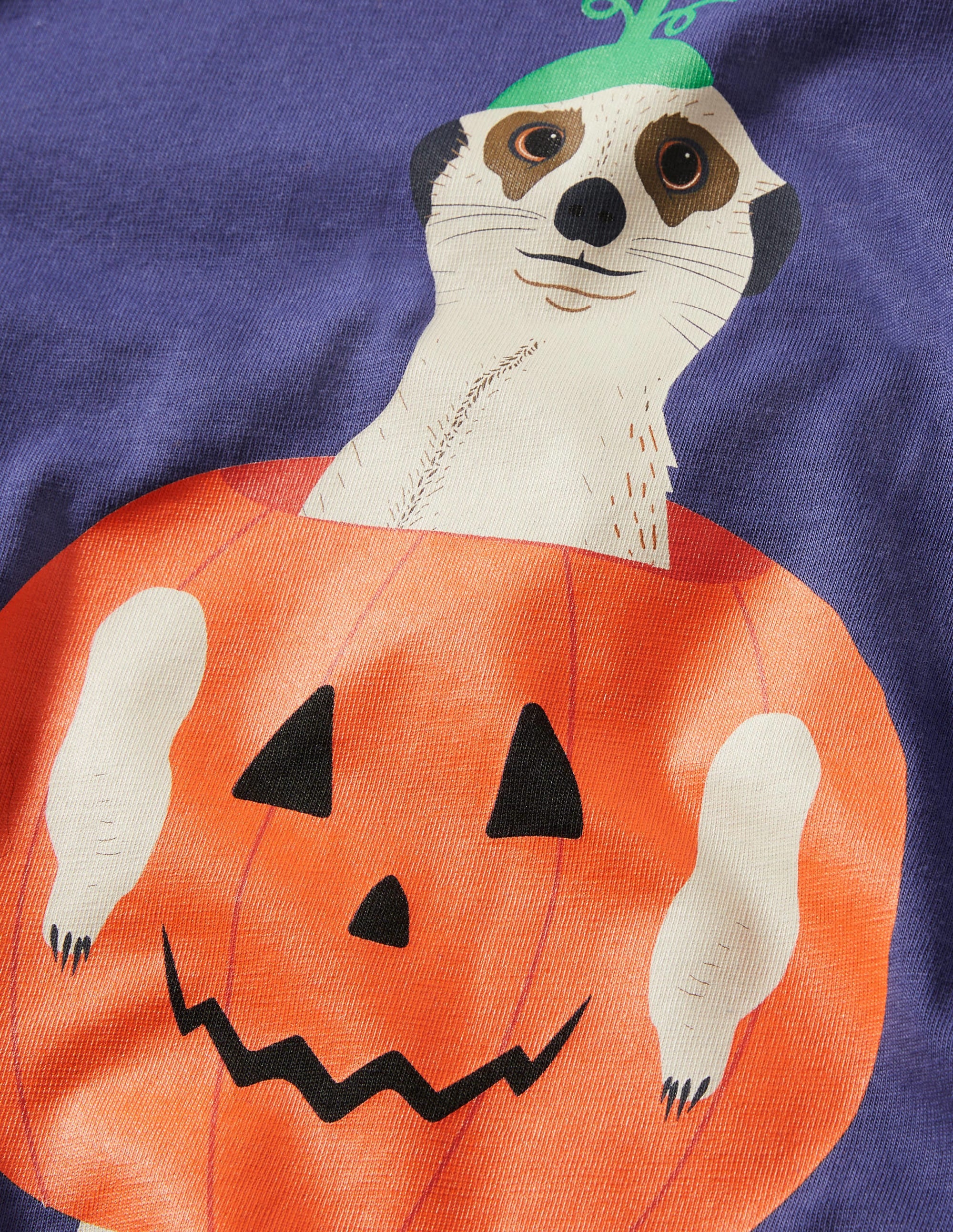Doppellagiges Halloween-Oberteil-Navy/Naturweiß, Erdmännchen - Image 3