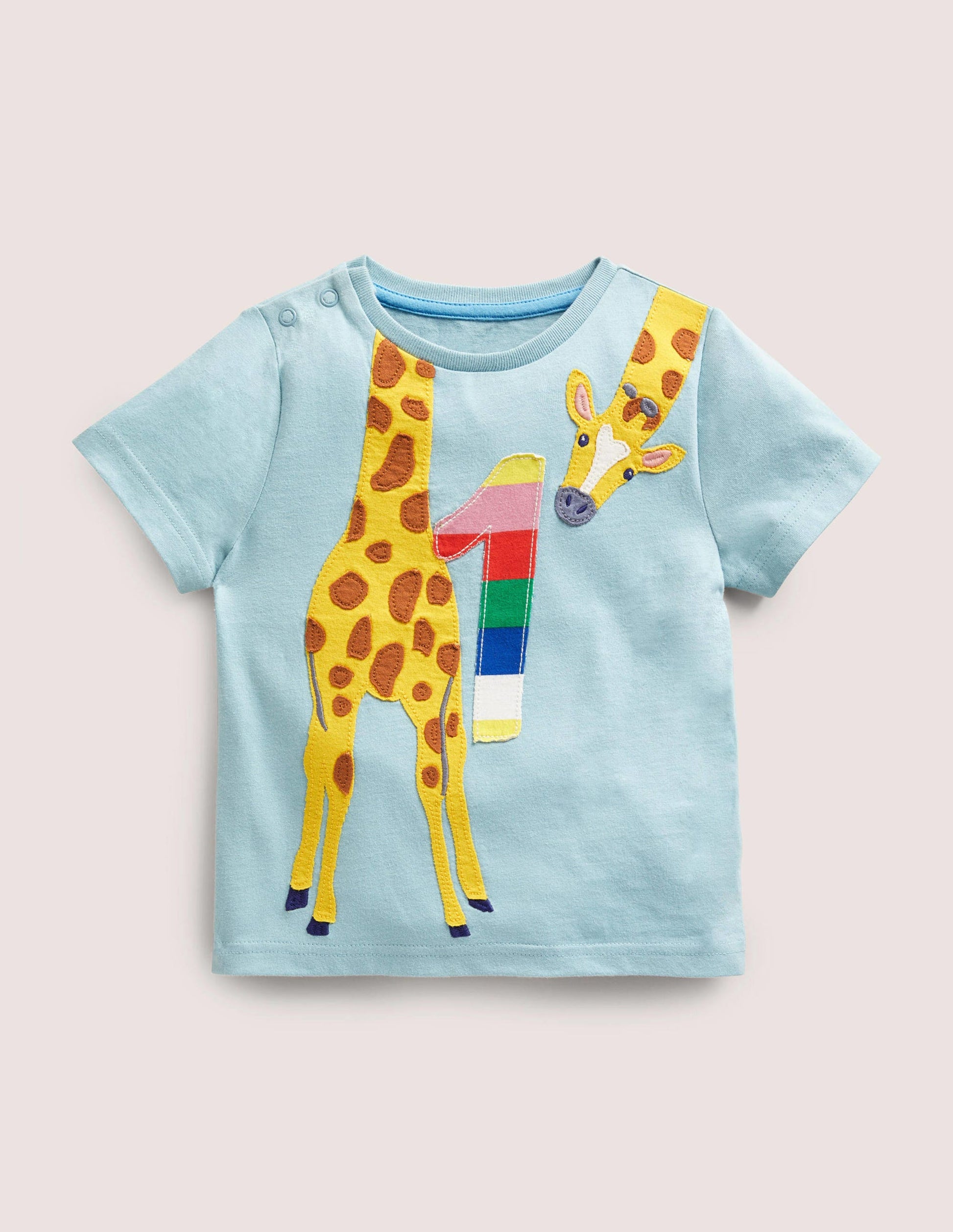 Birthday Appliqué T-shirt-1 bleu minéral-1