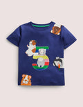 Birthday Appliqué T-shirt-5 avec cochon d'Inde tribord