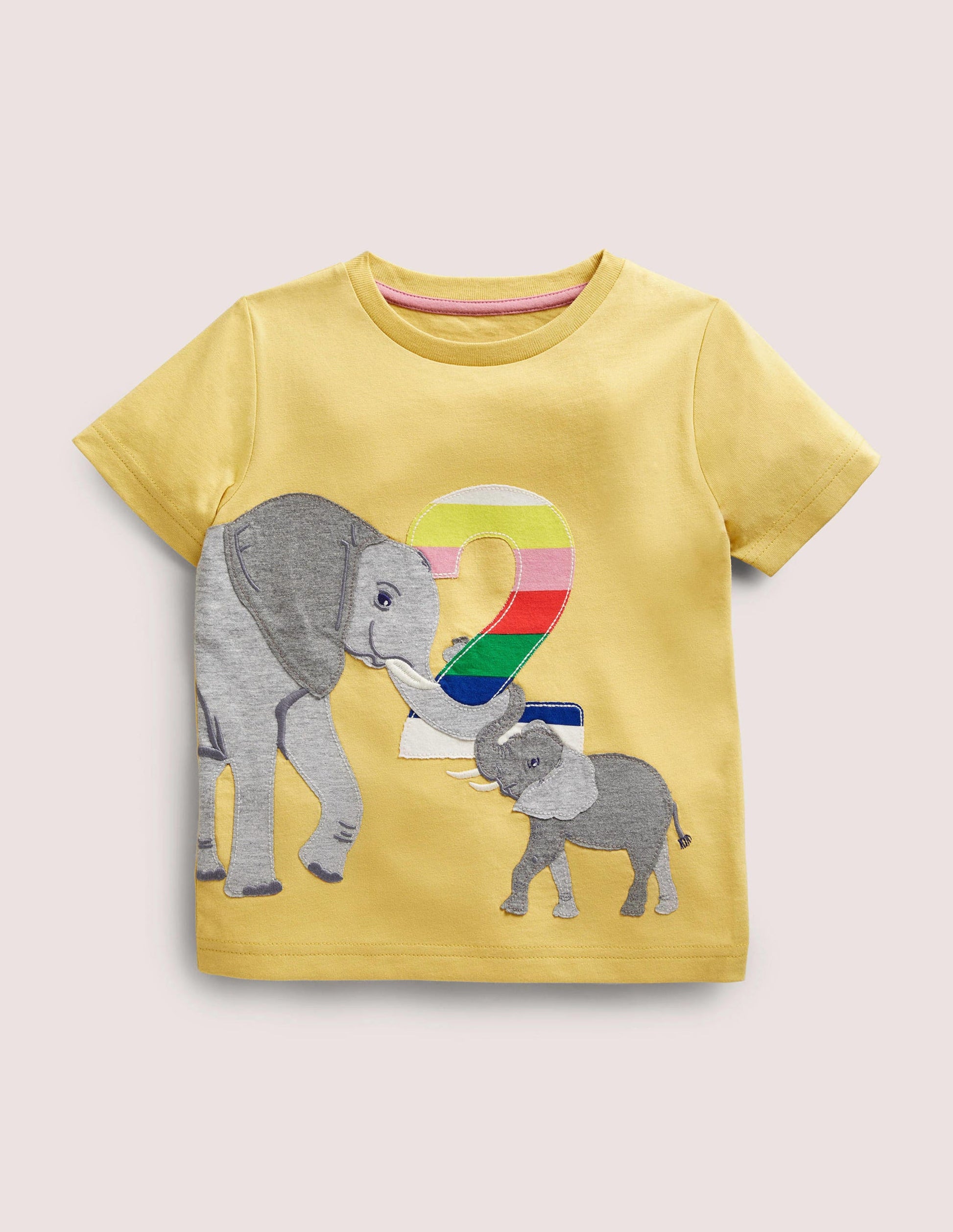Birthday Appliqué T-shirt-2 avec éléphant bouton d'or-1