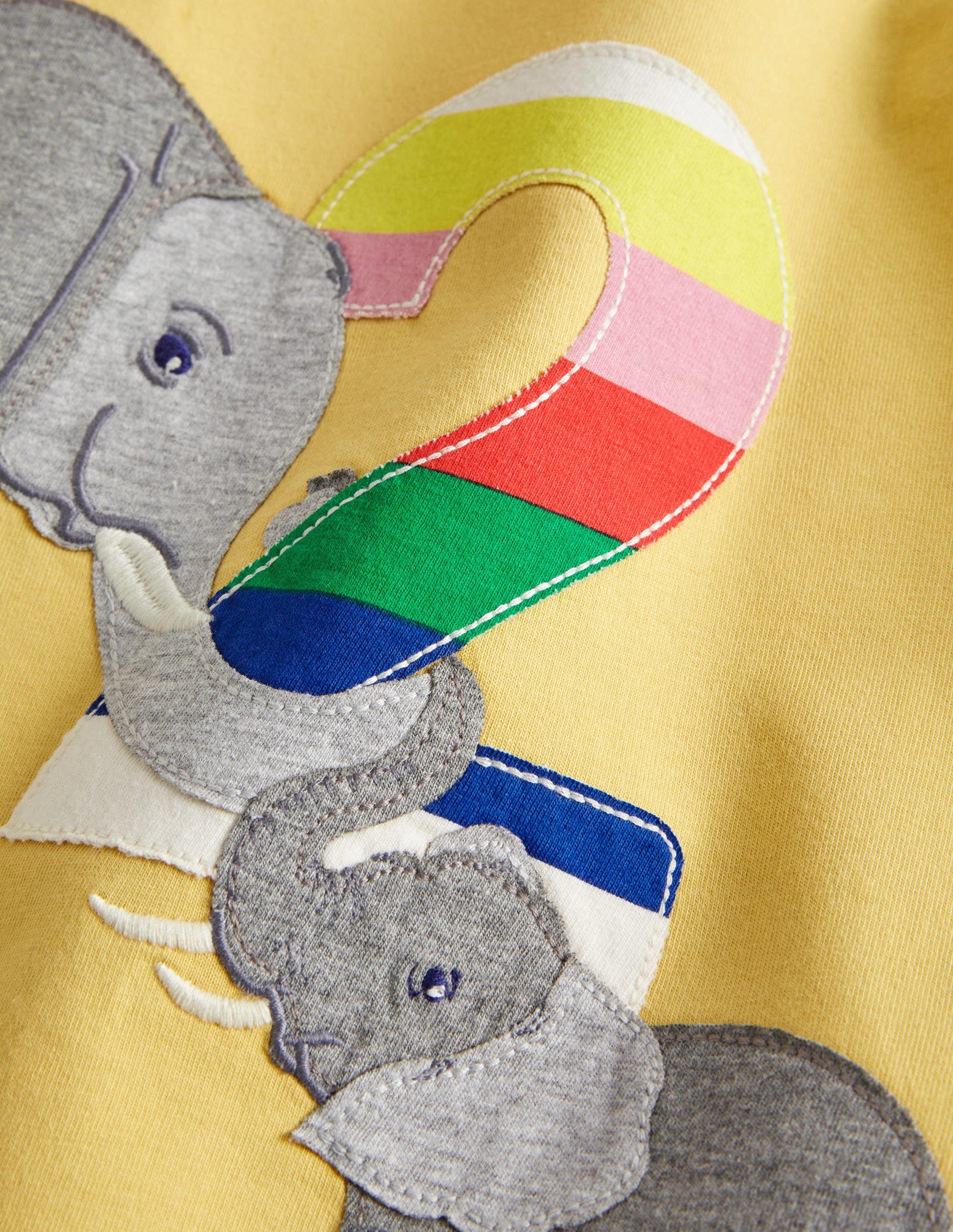 Birthday Appliqué T-shirt-2 avec éléphant bouton d'or-3
