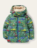 Doudoune cosy 2-en-1-Véhicules vert romarin