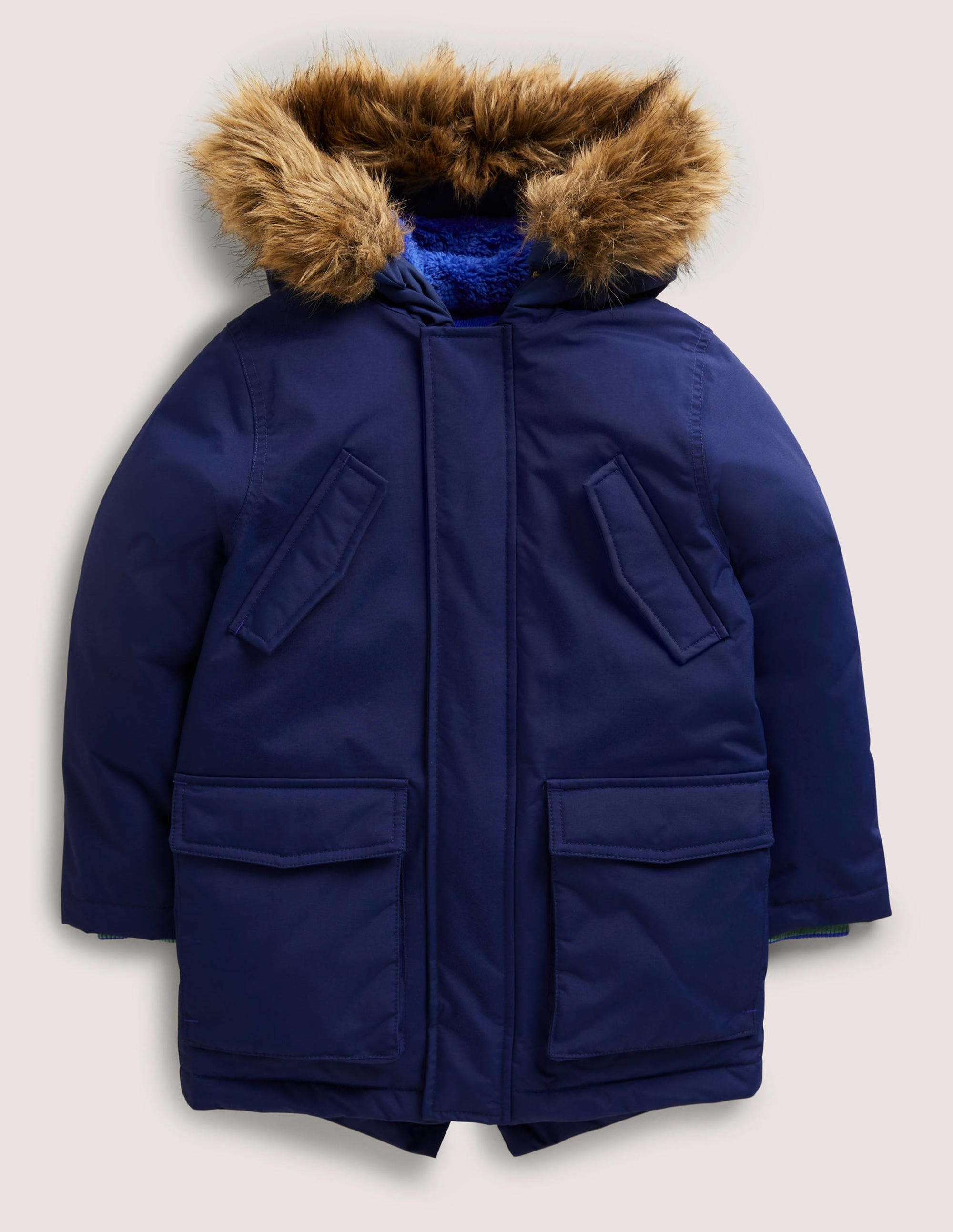 Navy Hooded Waterproof Parka-Schuluniform-Navy - Image 1
