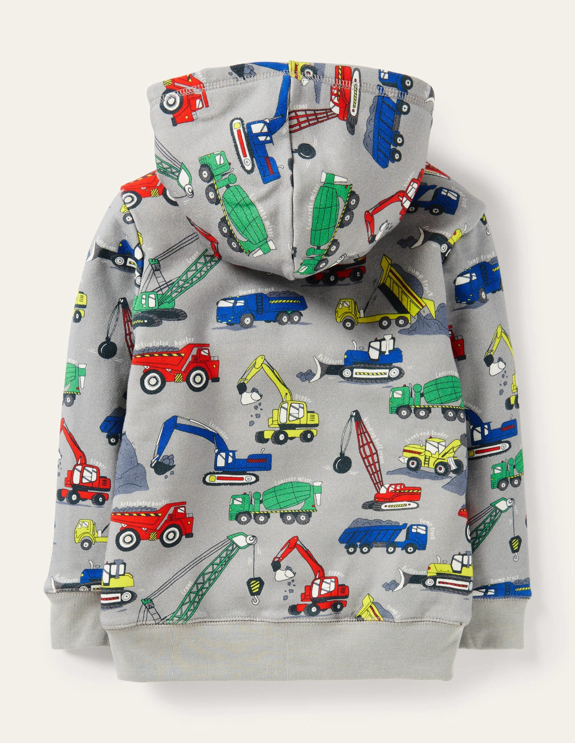 Gemusterter Hoodie mit kuscheligem Futter-Grau Meliert, Baustelle - Image 2