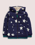 Navy Star Print Fleece-Lined Hoodie-Schuluniform-Navy, Leuchtende Sterne