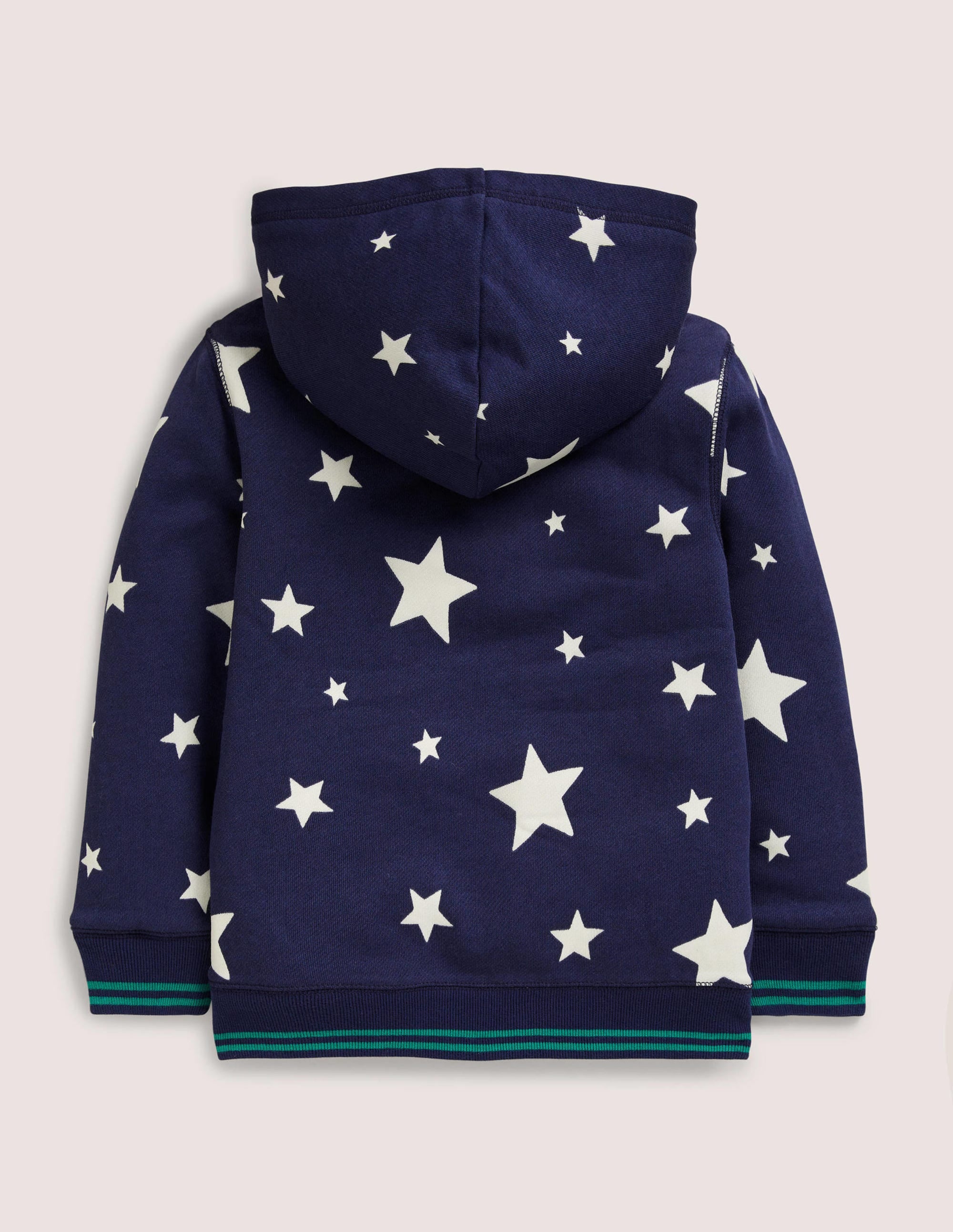 Navy Star Print Fleece-Lined Hoodie-Schuluniform-Navy, Leuchtende Sterne - Image 2