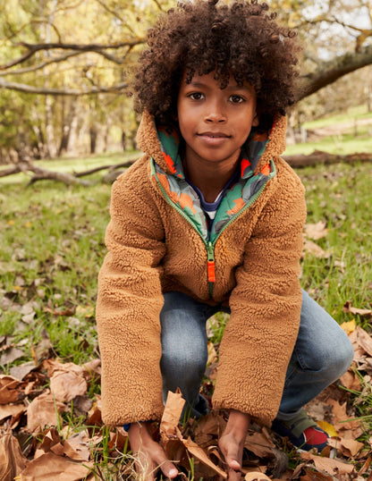 Autumn Leaf Reversible Teddy Puffer Jacket-Rosmaringrün, Herbstlaub-Camouflage-2