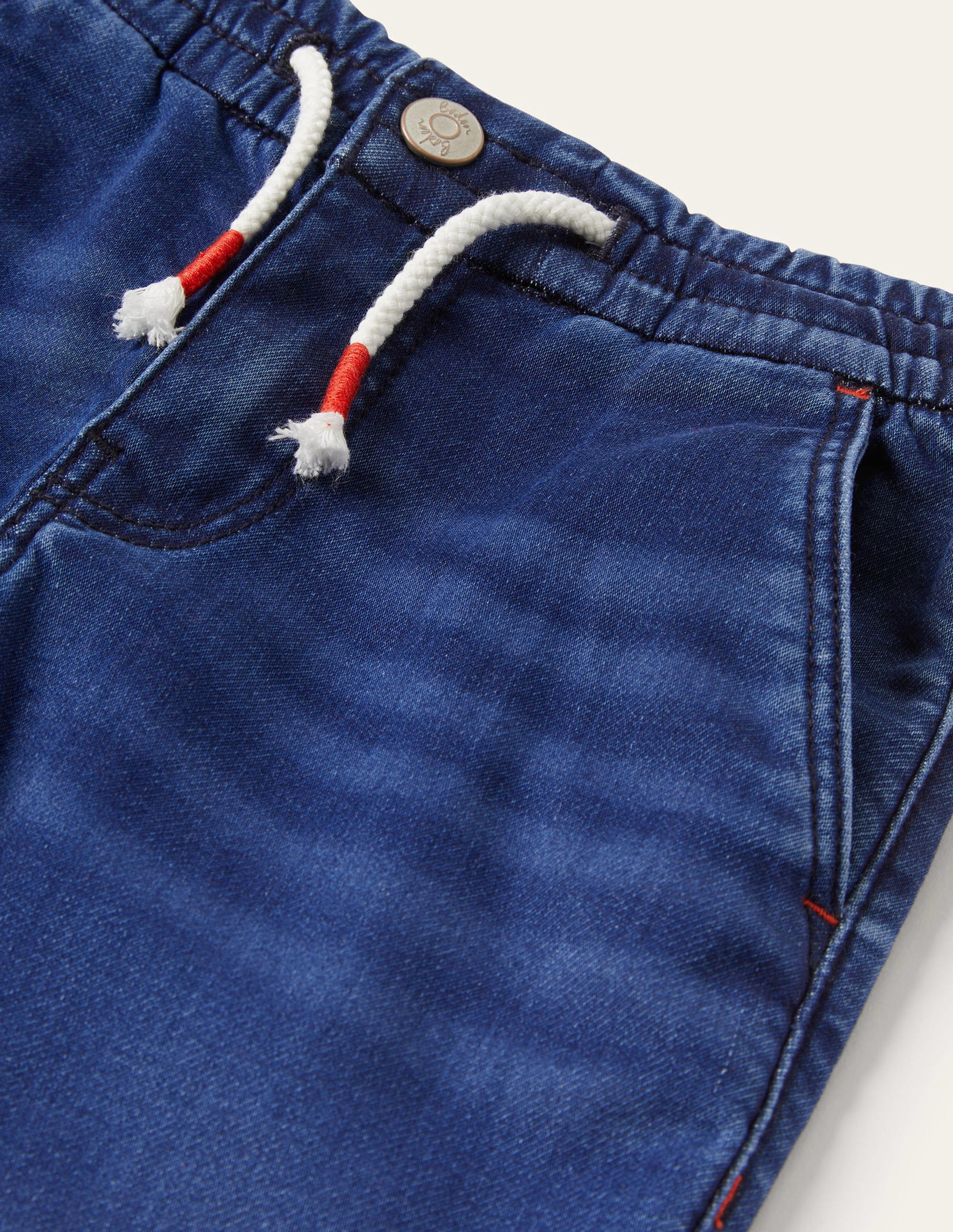 Denim Pull On Straight Leg Jeans-Mittleres Vintageblau, Denim - Image 3