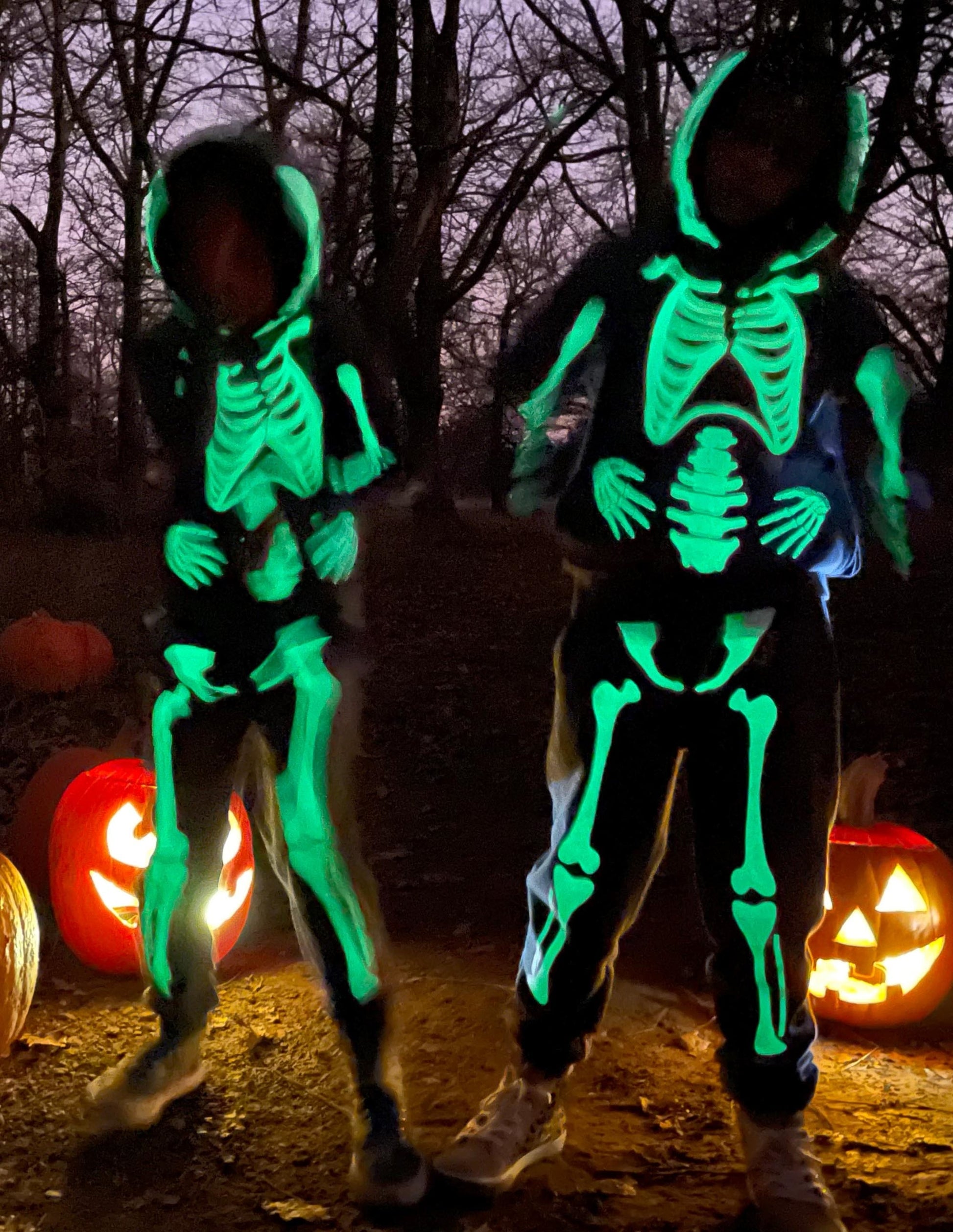 Leuchtender Skelett-Hoodie für Halloween-Rauchgrau, Leuchtendes Skelett-7