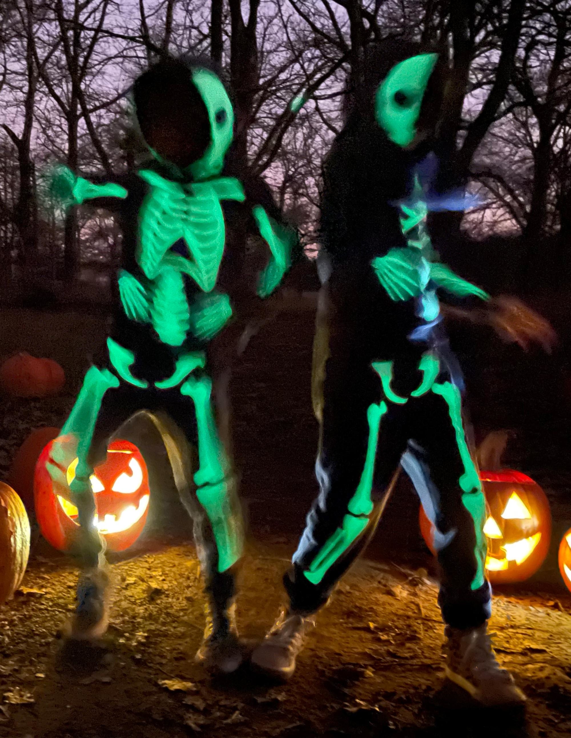 Leuchtender Skelett-Hoodie für Halloween-Rauchgrau, Leuchtendes Skelett - Image 8