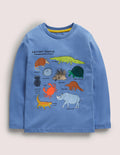 Logo Grid T-shirt-Elizabethan Blue Animals